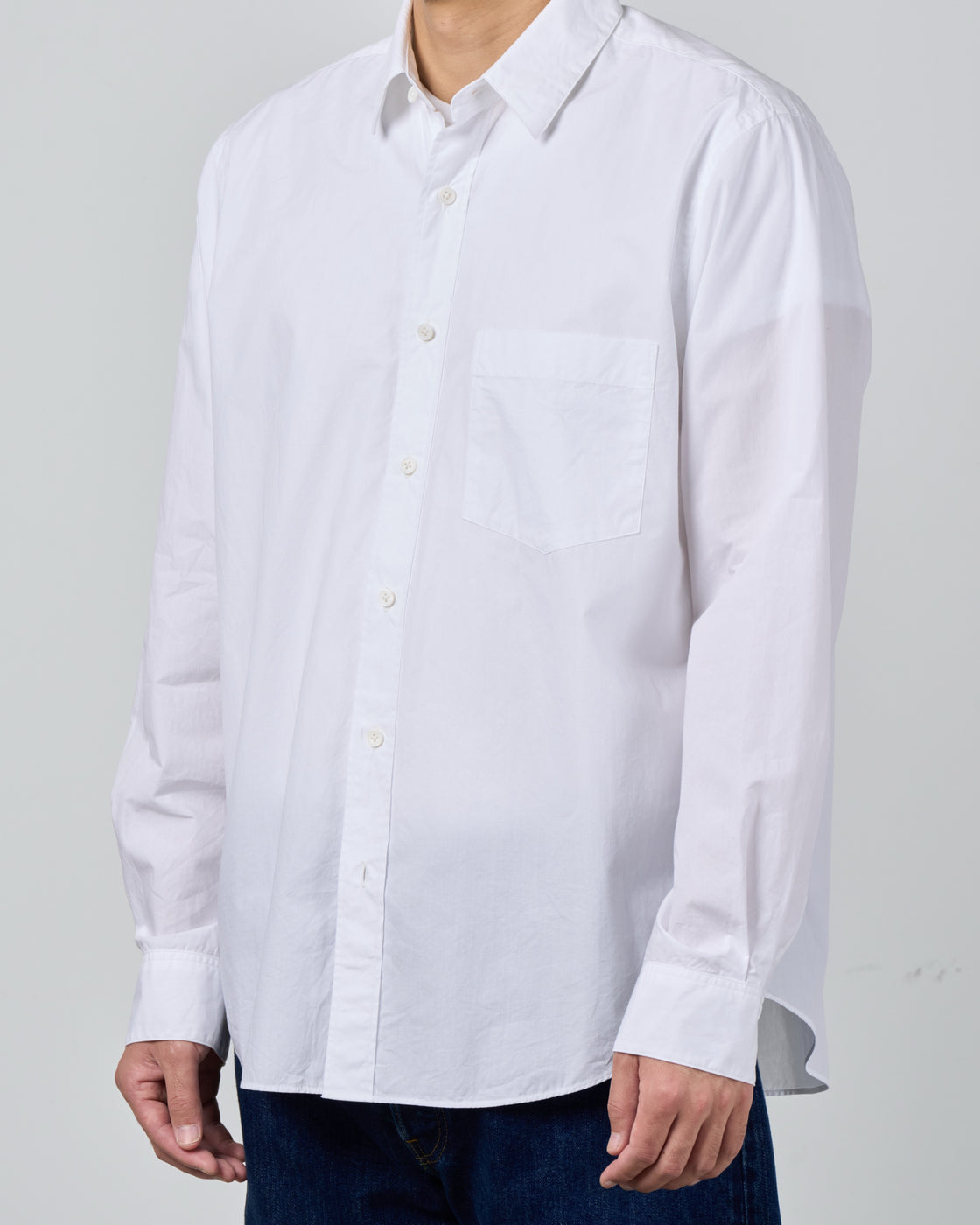 S H Cotton Regular Collar Shirt, White