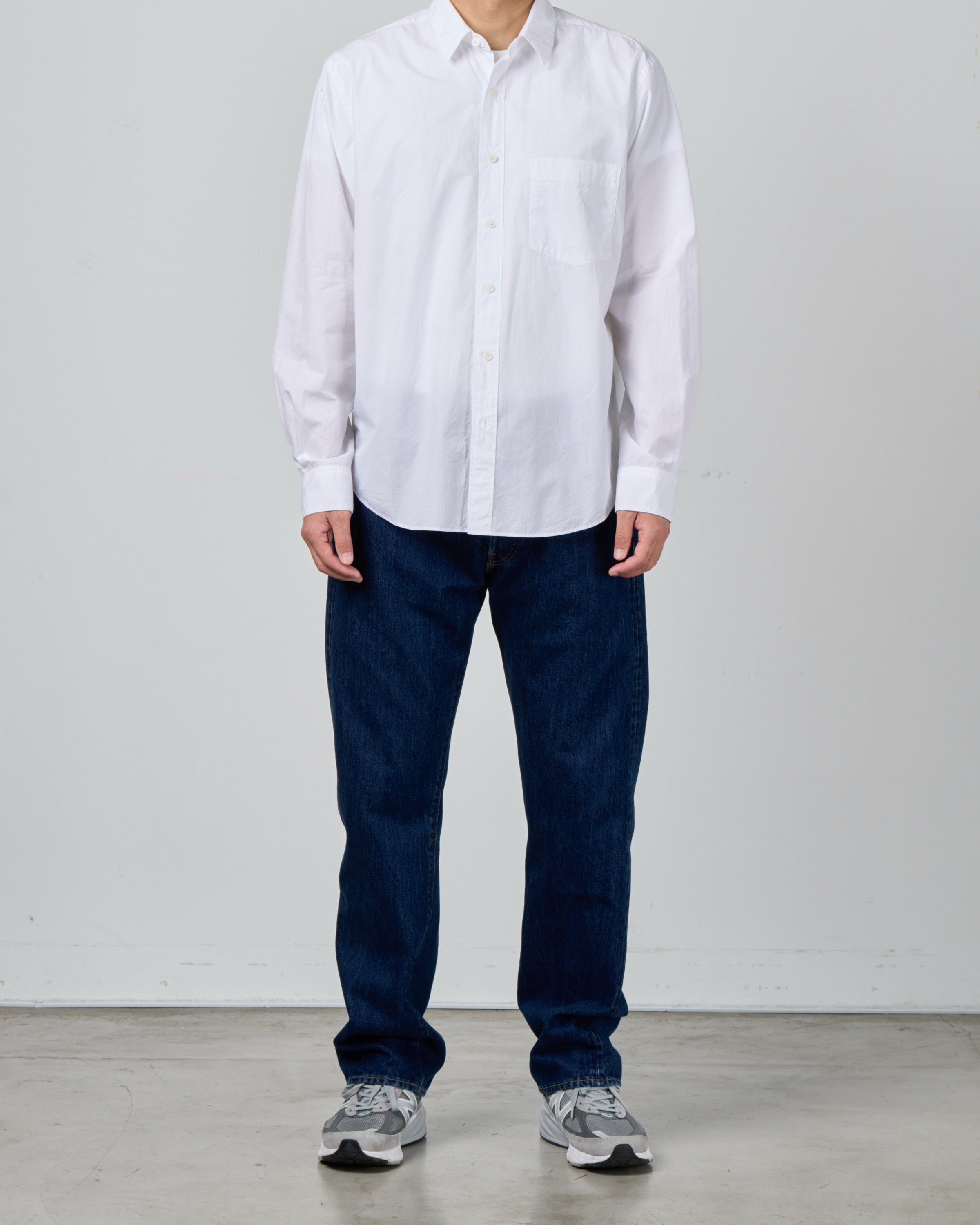 S H Cotton Regular Collar Shirt, White