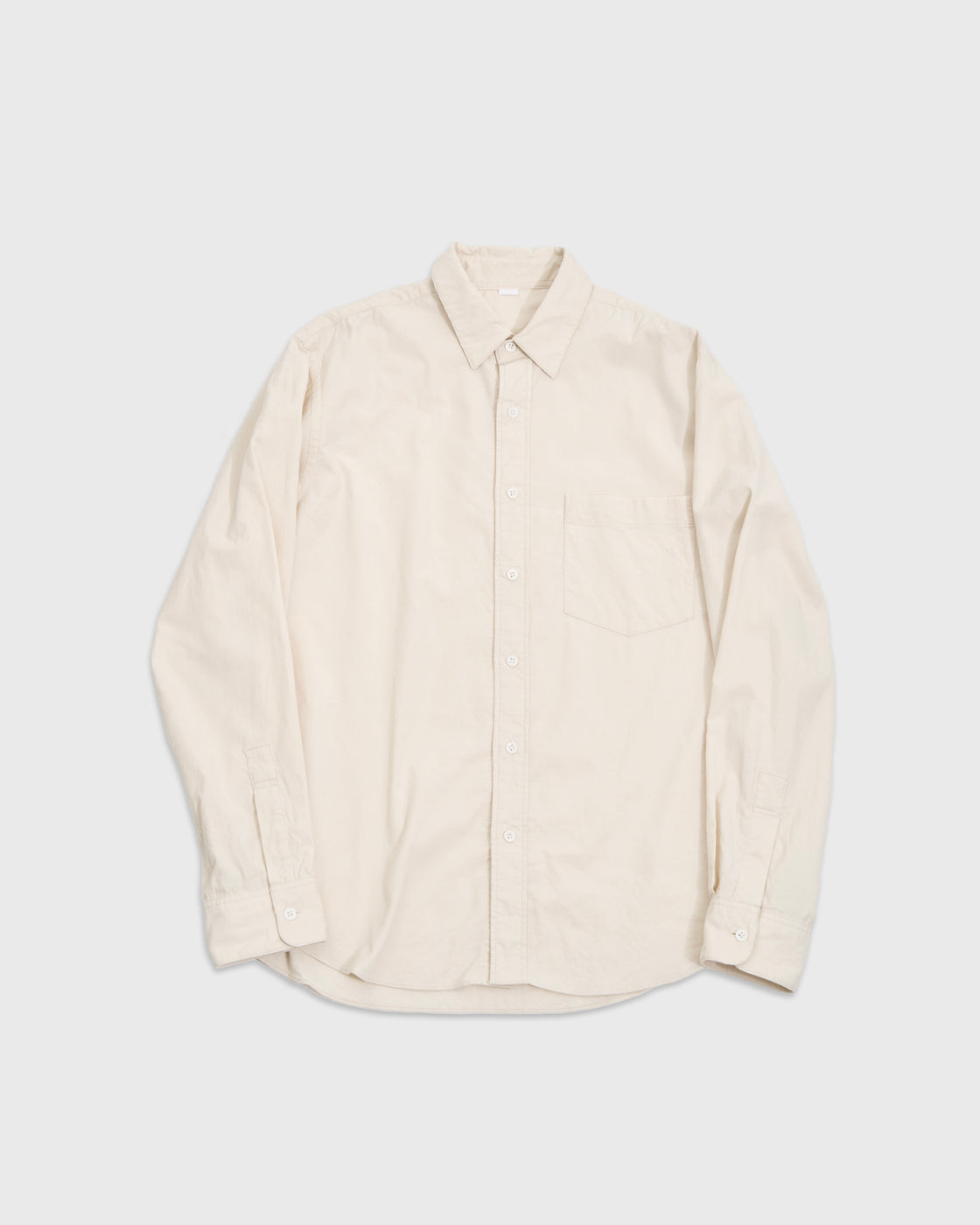 S H Regular Collar Shirt (Corduroy), Ivory