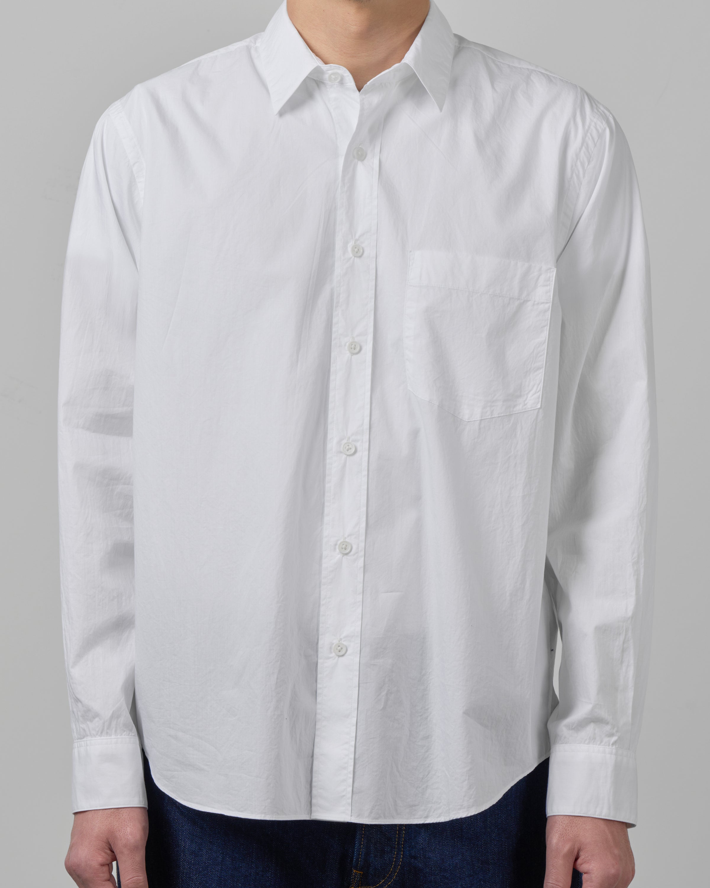 S H Cotton Regular Collar Shirt(Alumo), White