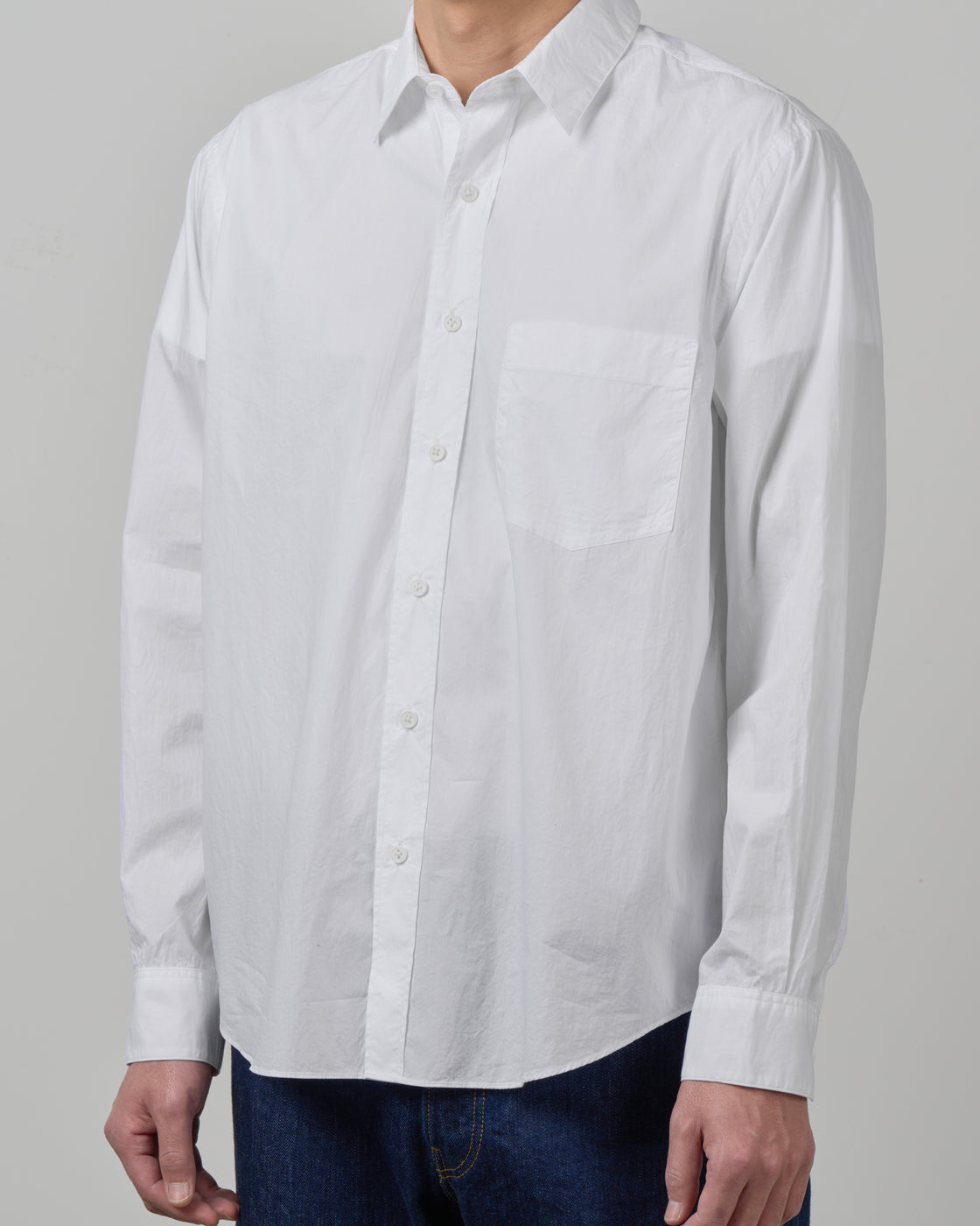 S H Cotton Regular Collar Shirt(Alumo), White