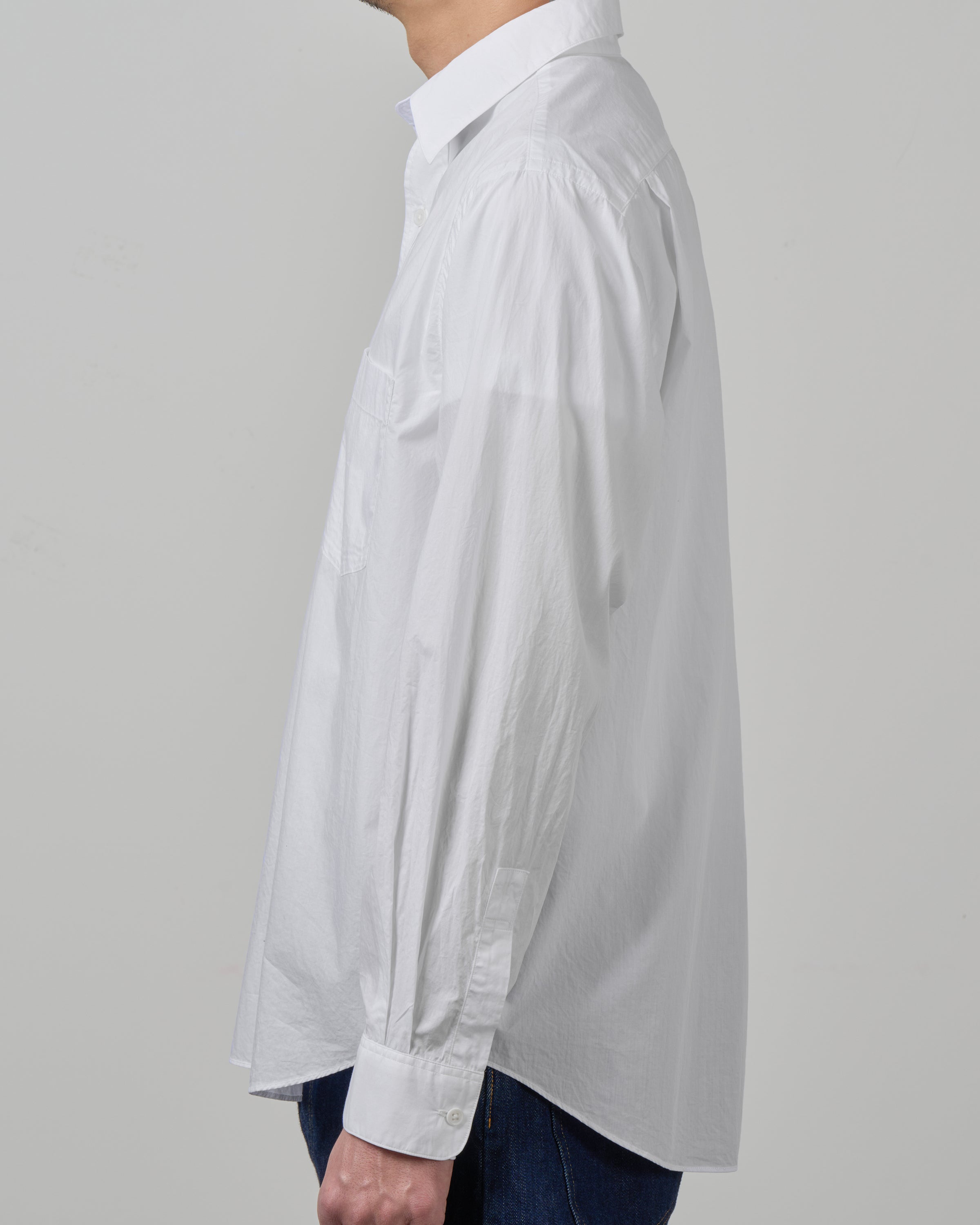 S H Cotton Regular Collar Shirt(Alumo), White