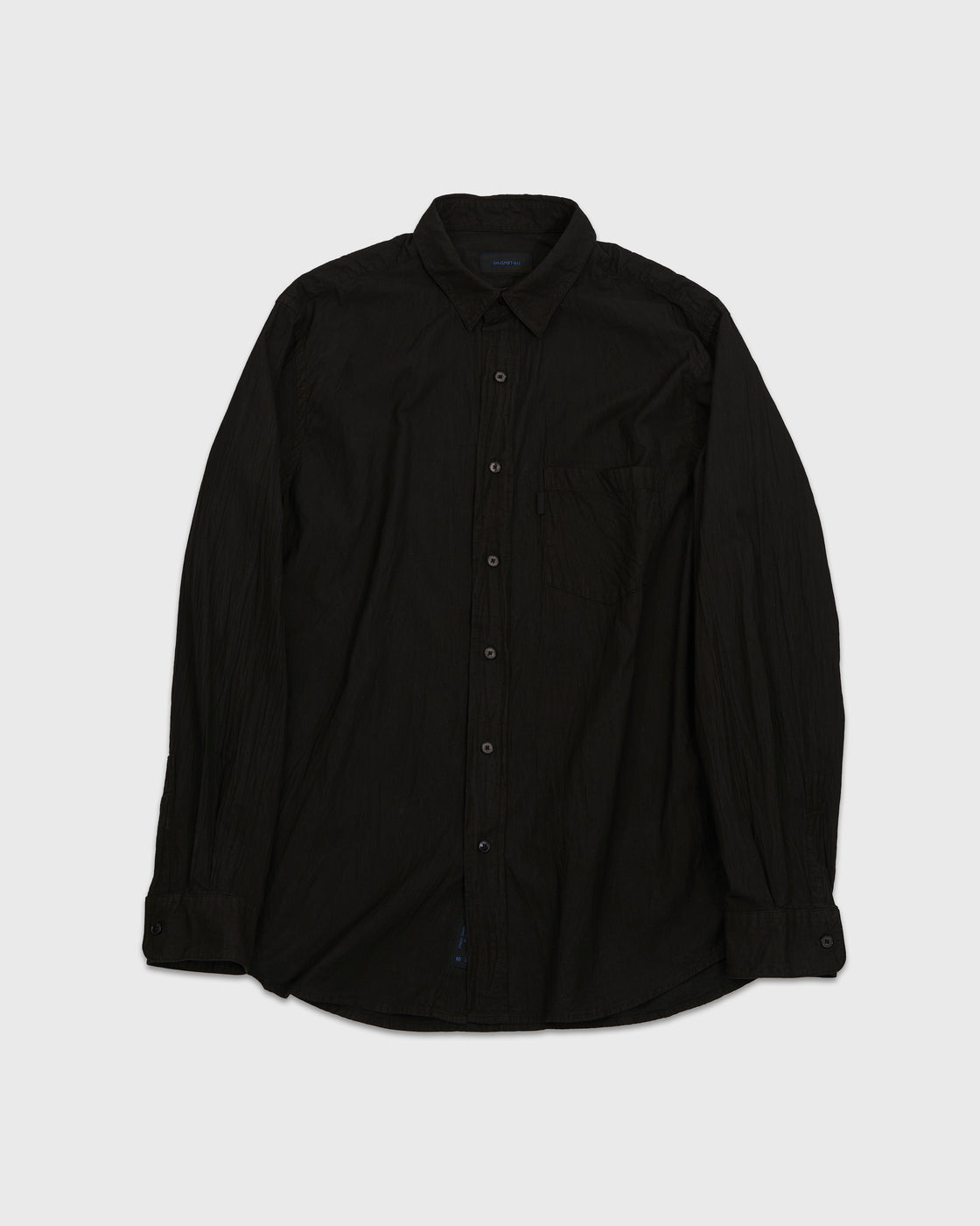 S H GMBT-011 Regular Collar Shirt(藍泥染), Black