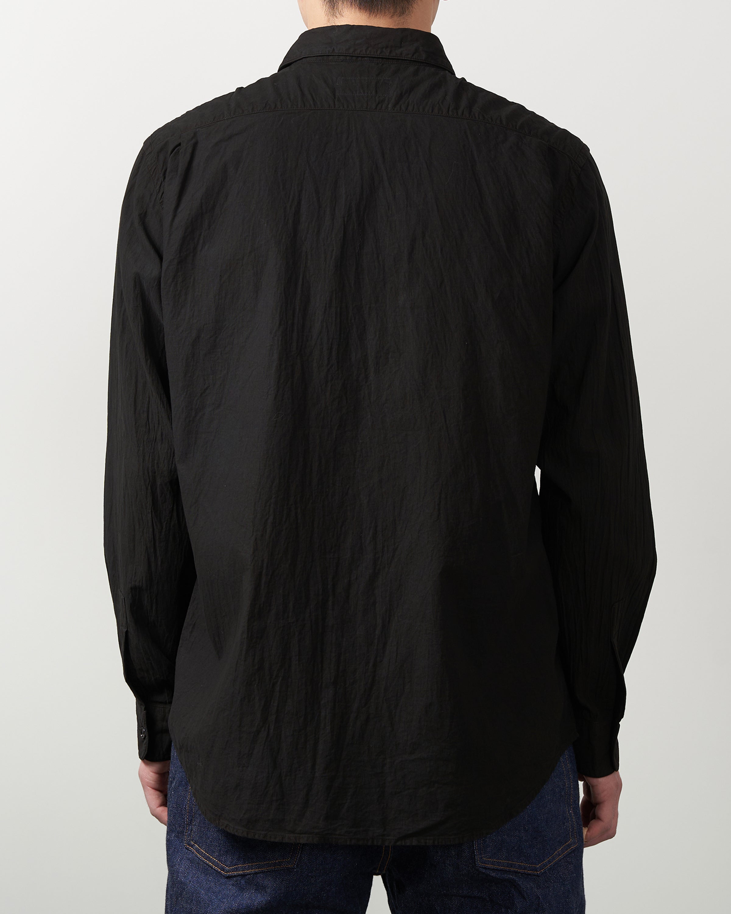 S H GMBT-011 Regular Collar Shirt(藍泥染), Black