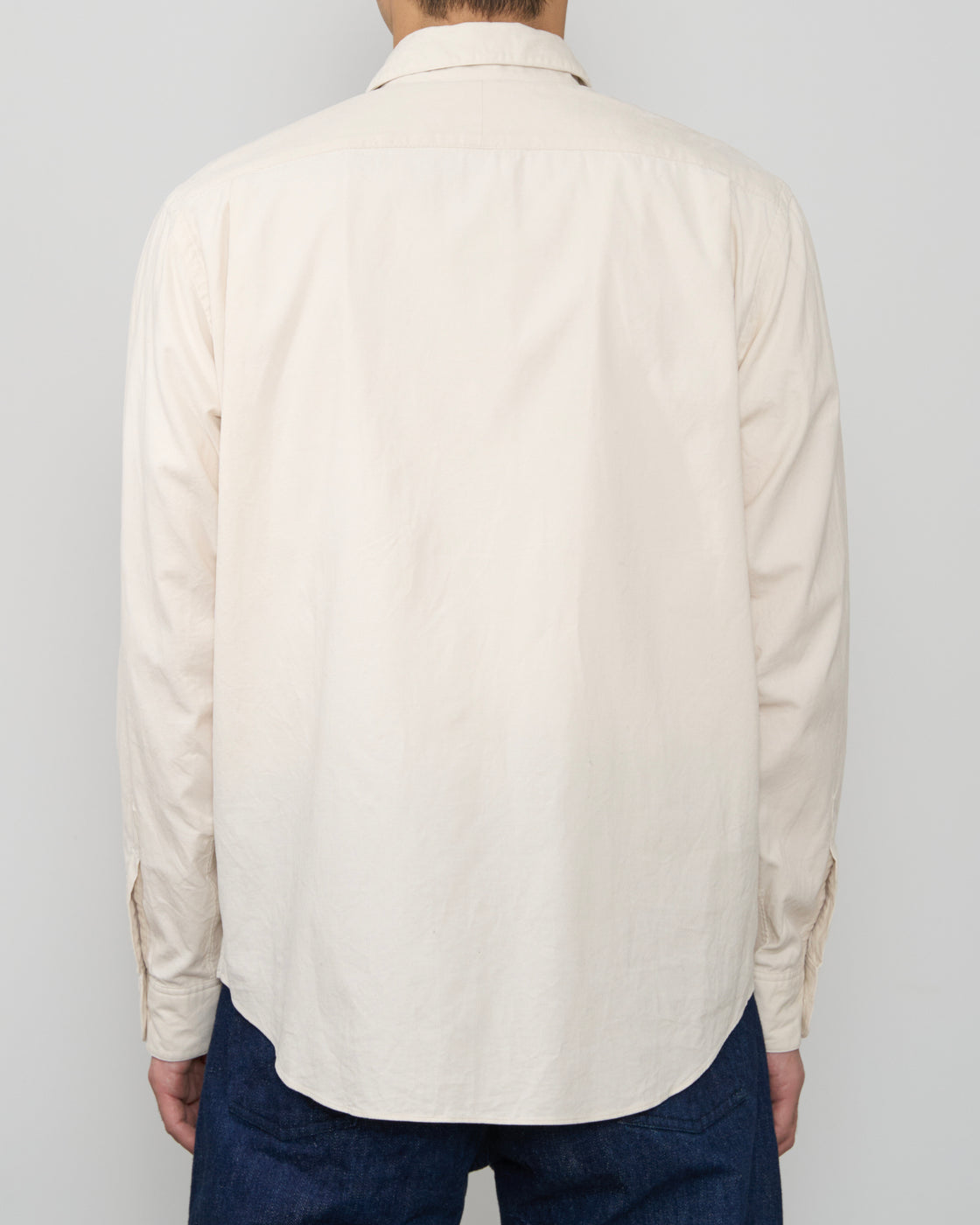 S H Regular Collar Shirt (Corduroy), Ivory