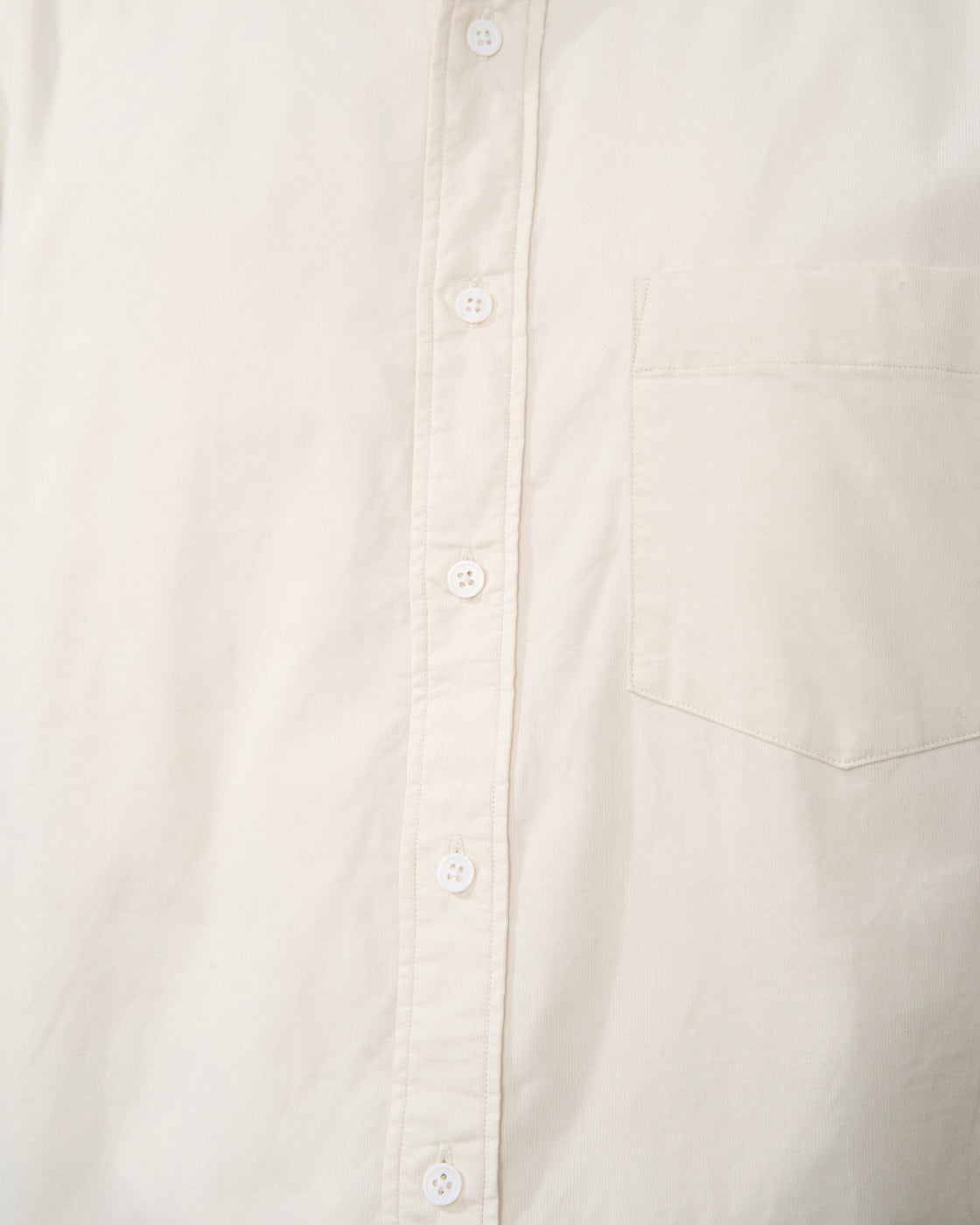 S H Regular Collar Shirt (Corduroy), Ivory