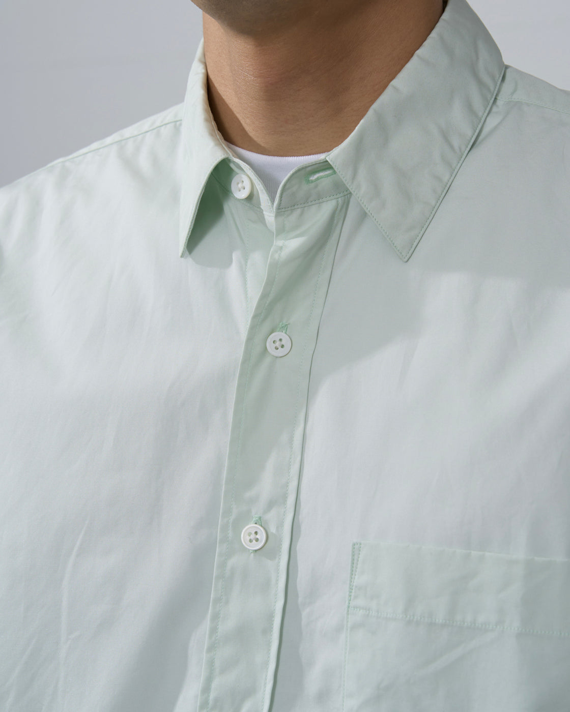 S H Regular Collar Shirt, Light Green