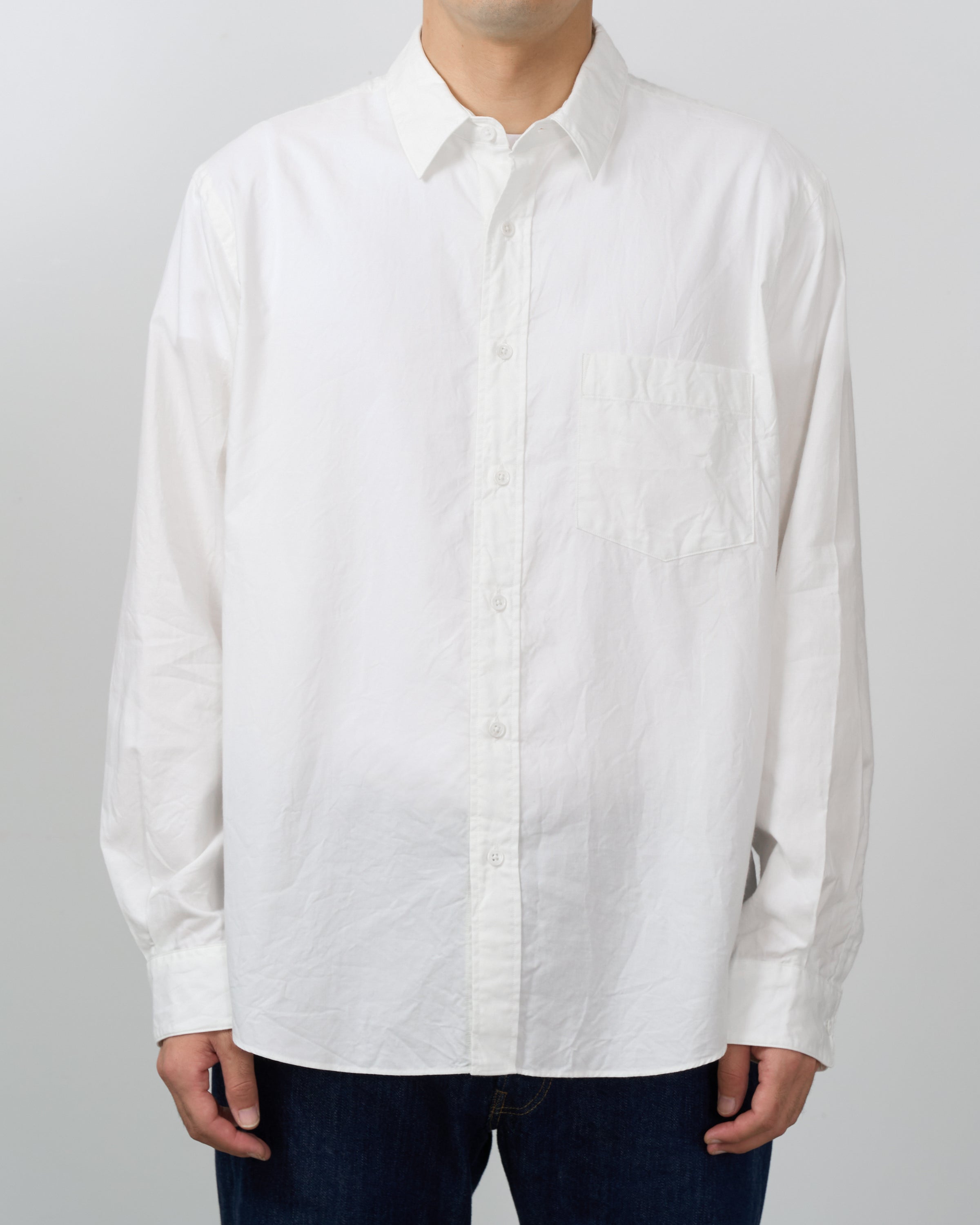 S H Cotton Regular Collar Shirt, White