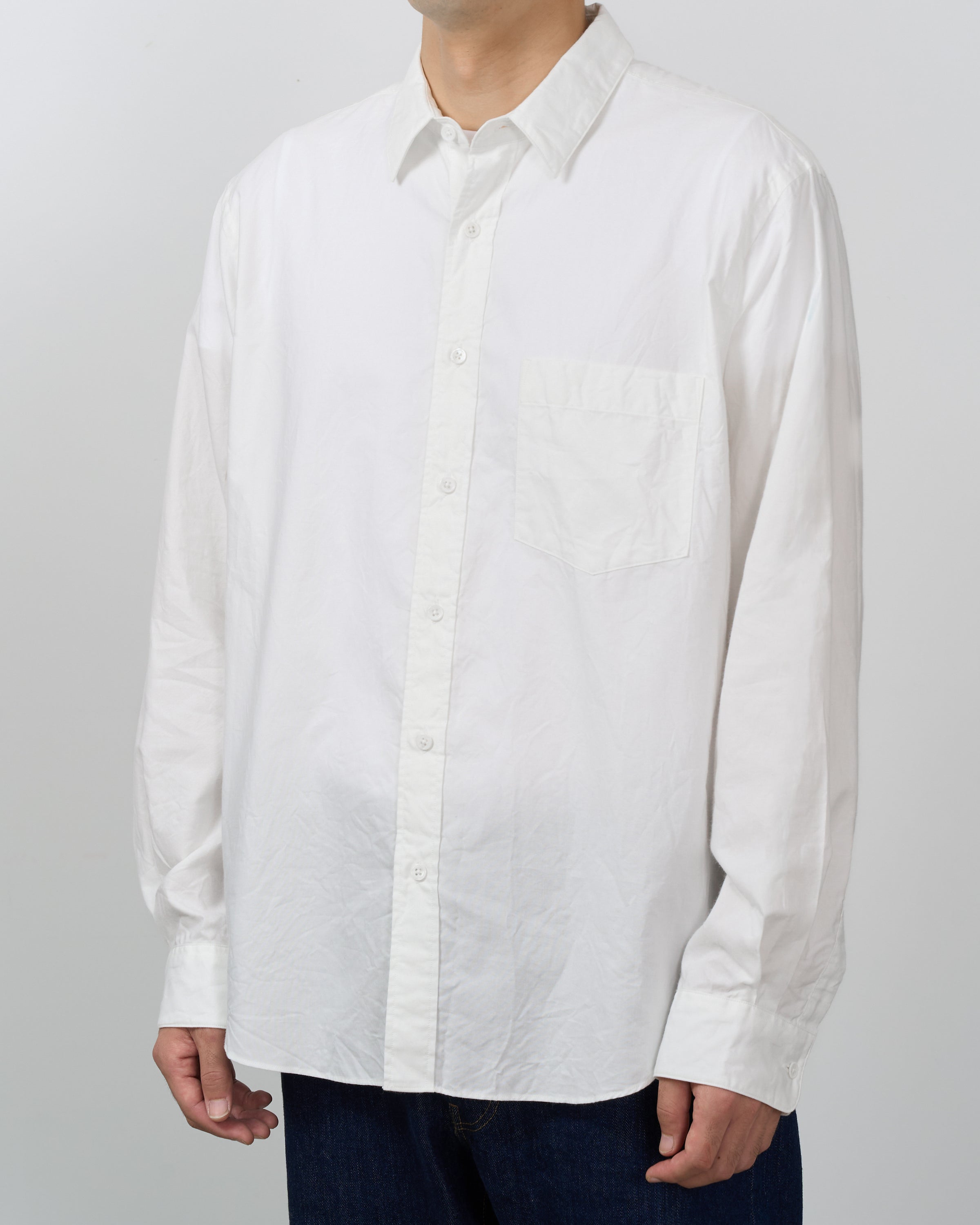 S H Cotton Regular Collar Shirt, White