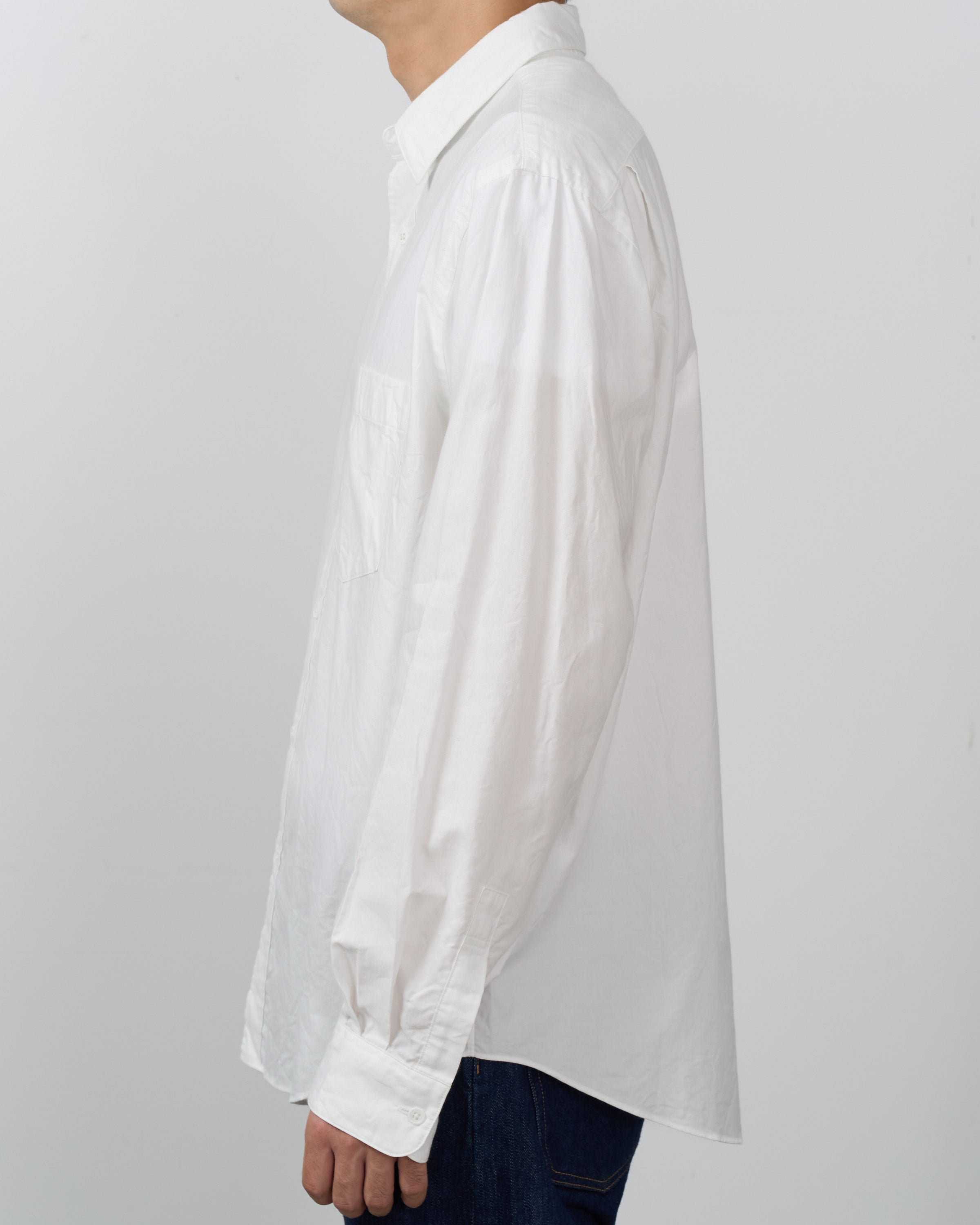 S H Cotton Regular Collar Shirt, White