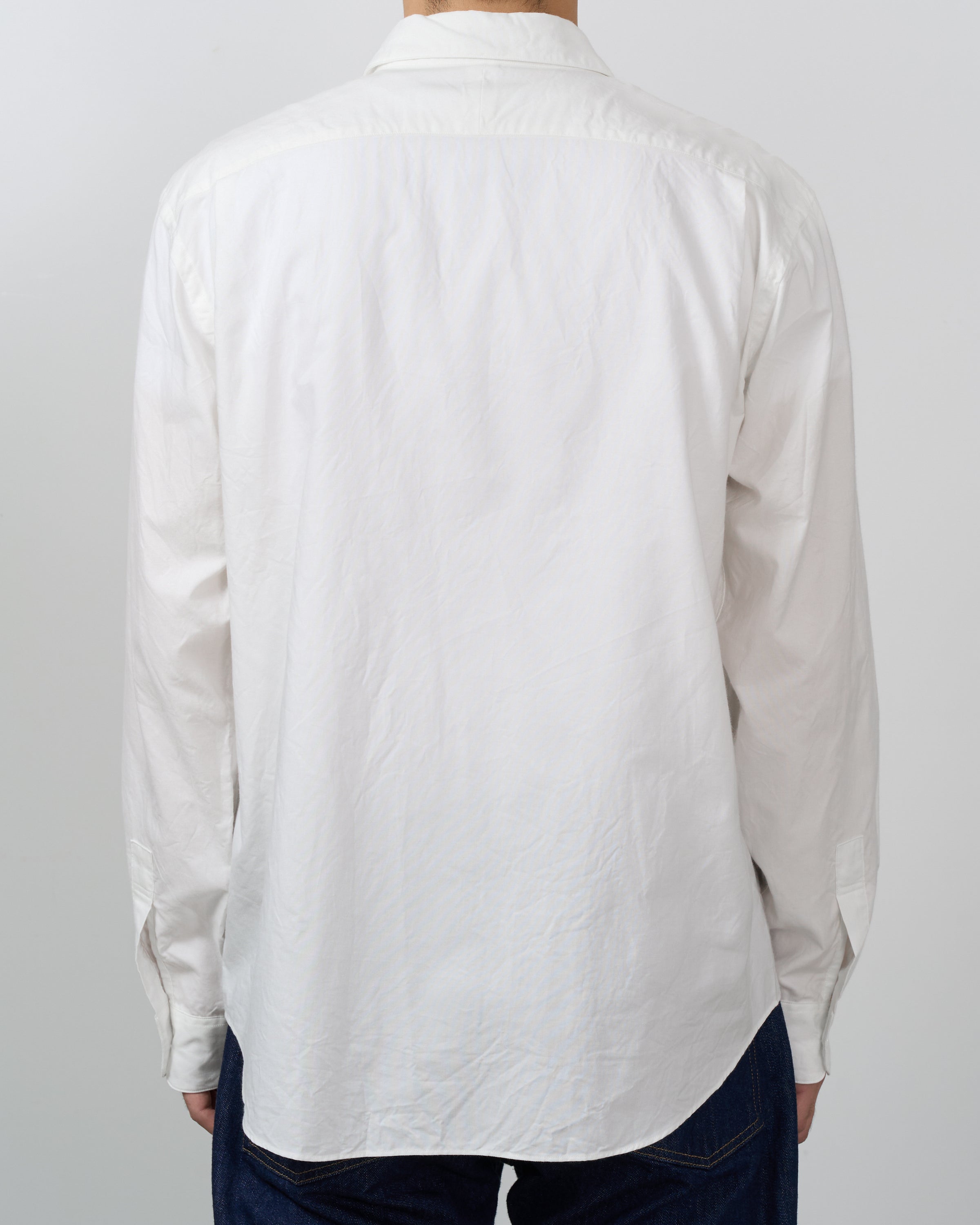 S H Cotton Regular Collar Shirt, White