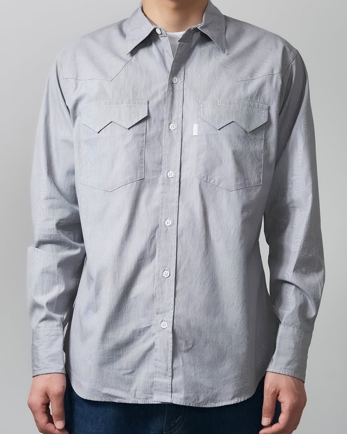 S H WSTN-005 Western Shirt, Black Stripe