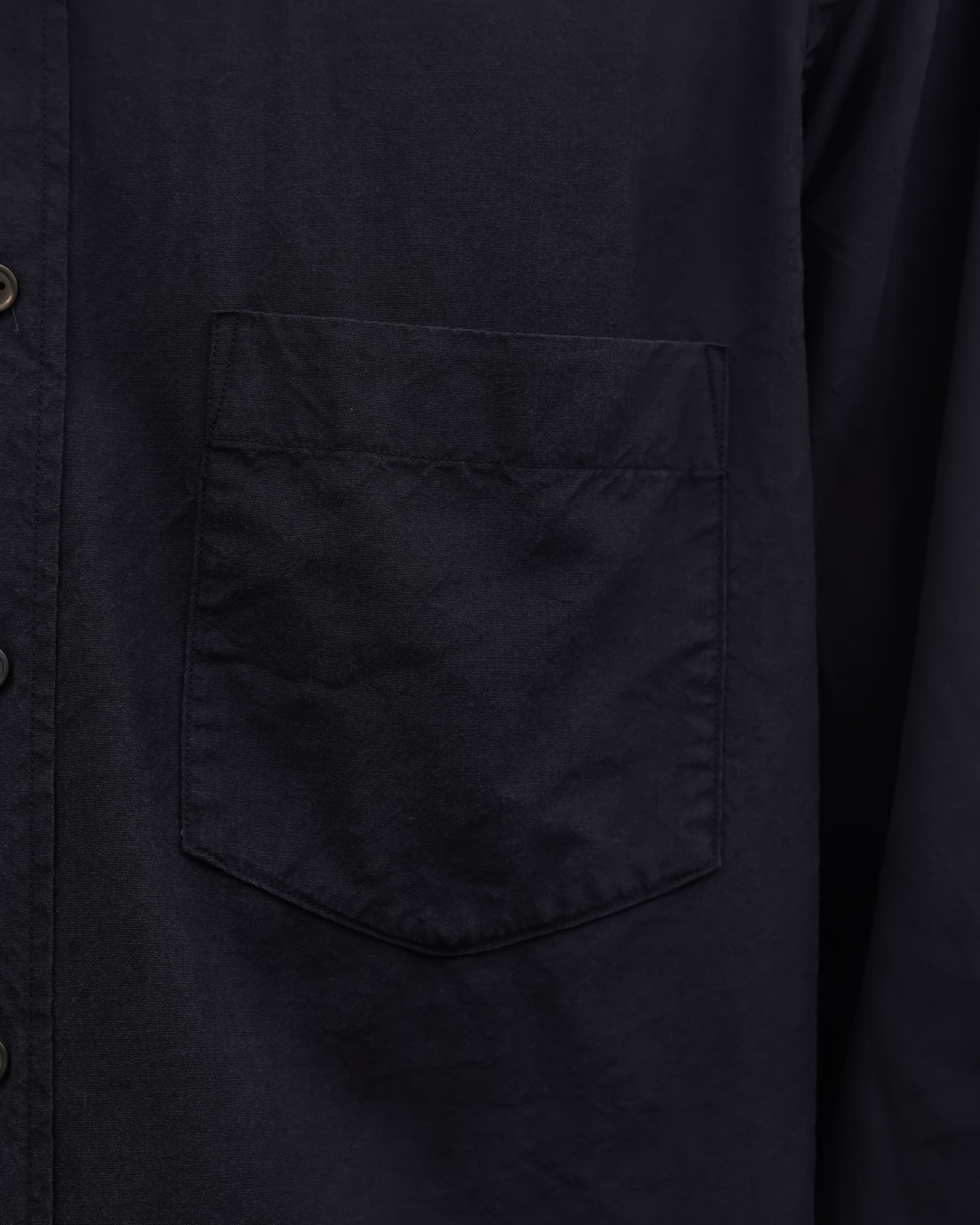 SH Wool/Silk Regular Collar Shirt, Black