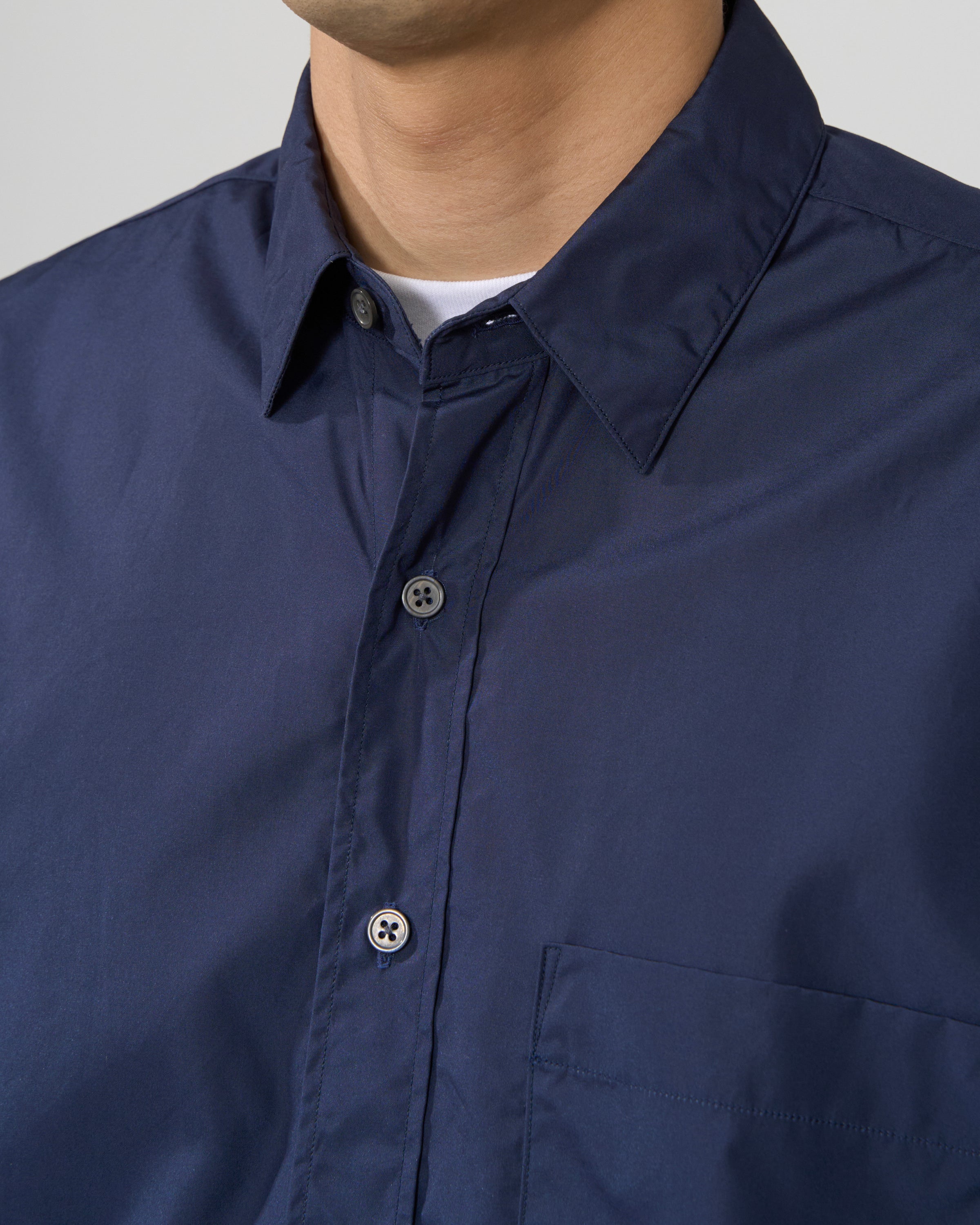 S H Regular Collar Shirt, Navy