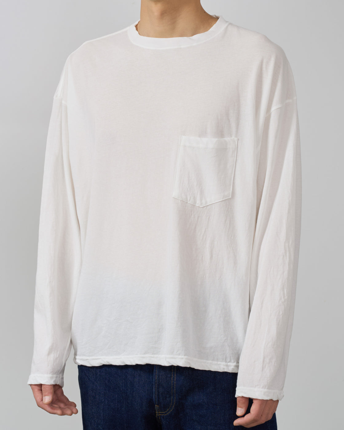 1027 25SS Cutsew Long Sleeve, White