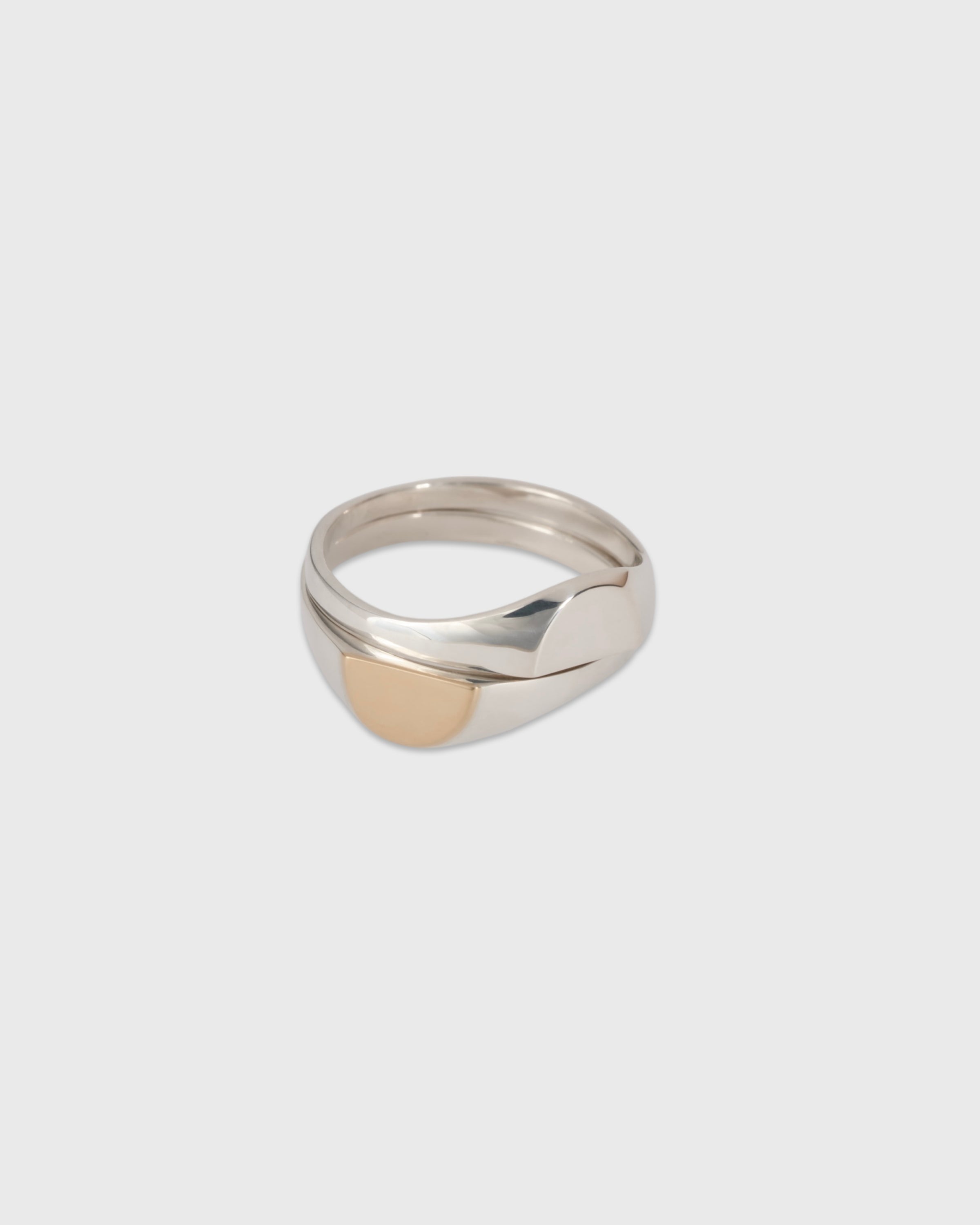 Garden of eden 23AW-014 Signet Break Ring Small, Silver & 9KGold