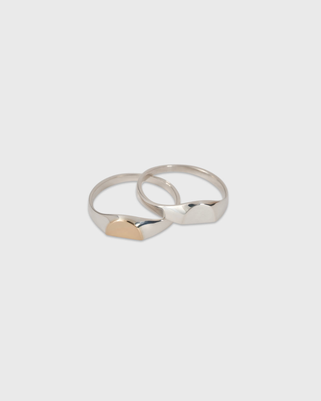 Garden of eden 23AW-014 Signet Break Ring Small, Silver & 9KGold