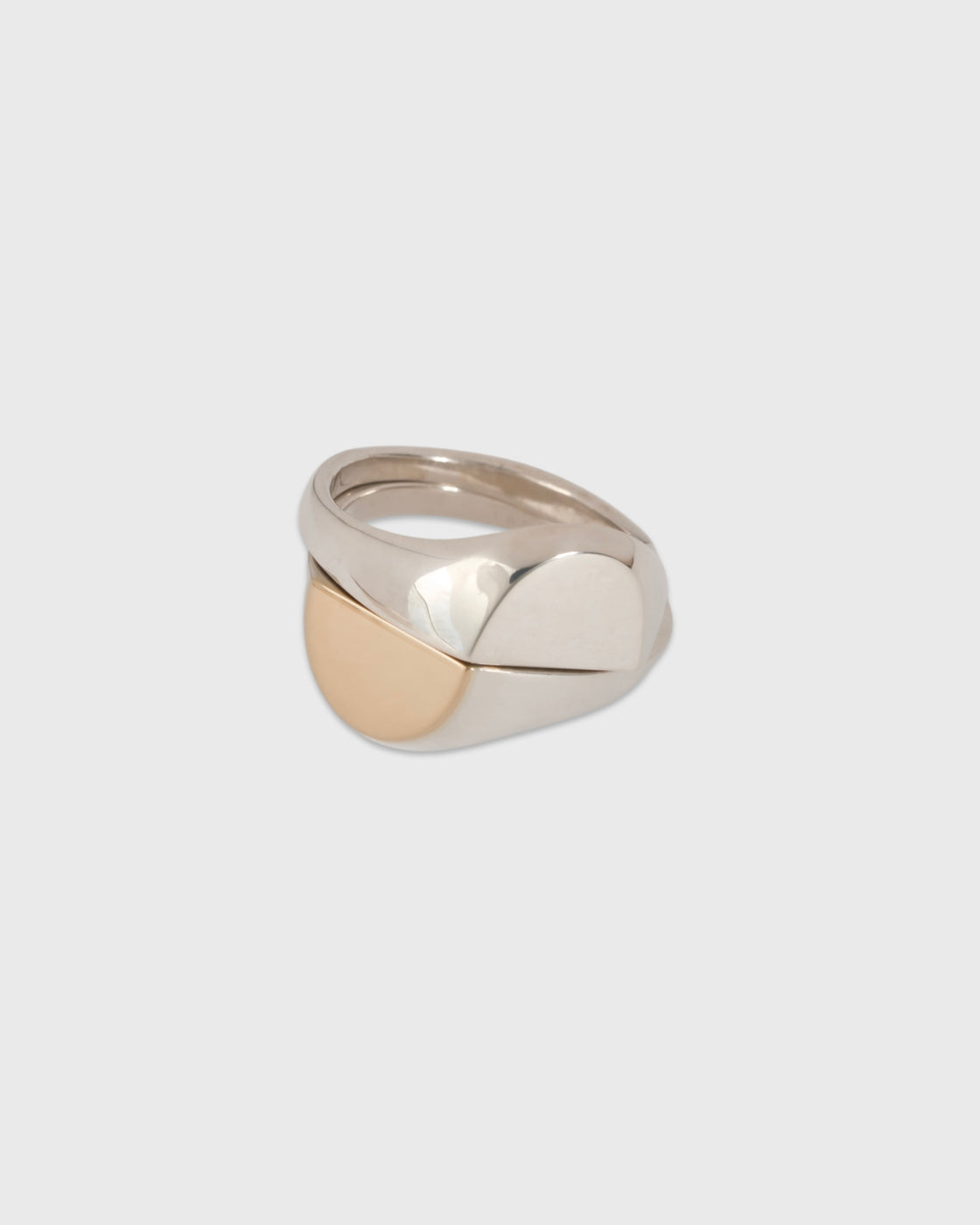 Garden of eden 23AW-018 Signet Break Ring Large, Silver & 9KGold