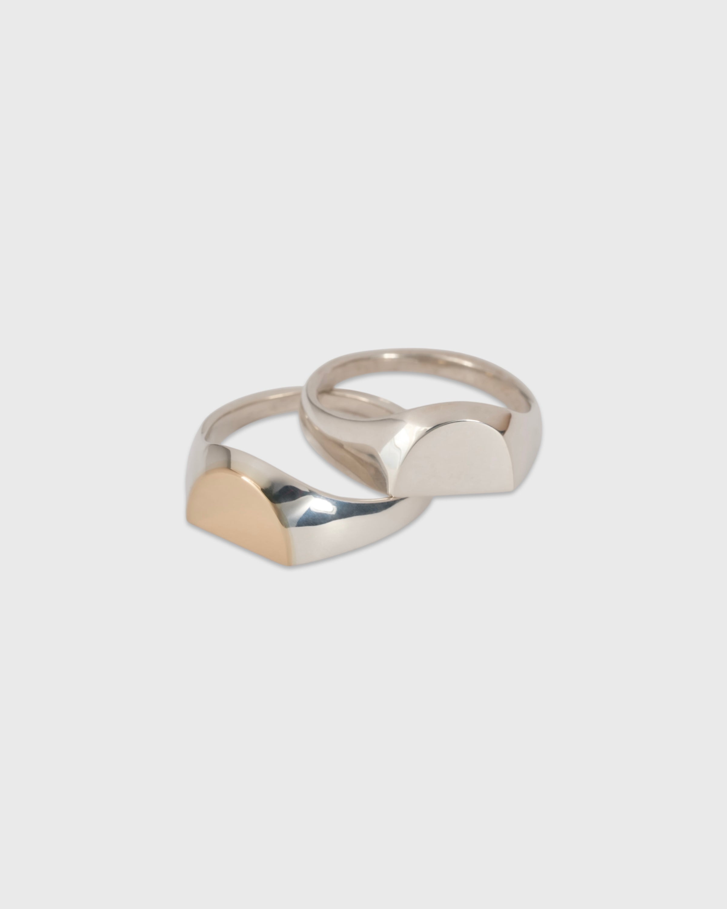 Garden of eden 23AW-018 Signet Break Ring Large, Silver & 9KGold