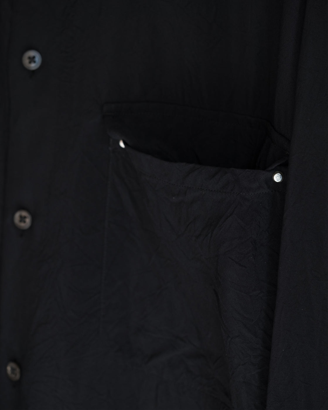 TOHNAI for keylime Tokyo Collarless Shirt, Black