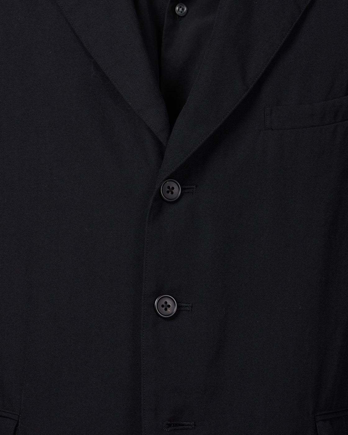 TOHNAI Wool Silk Gabardine 3-Button Jacket, Black