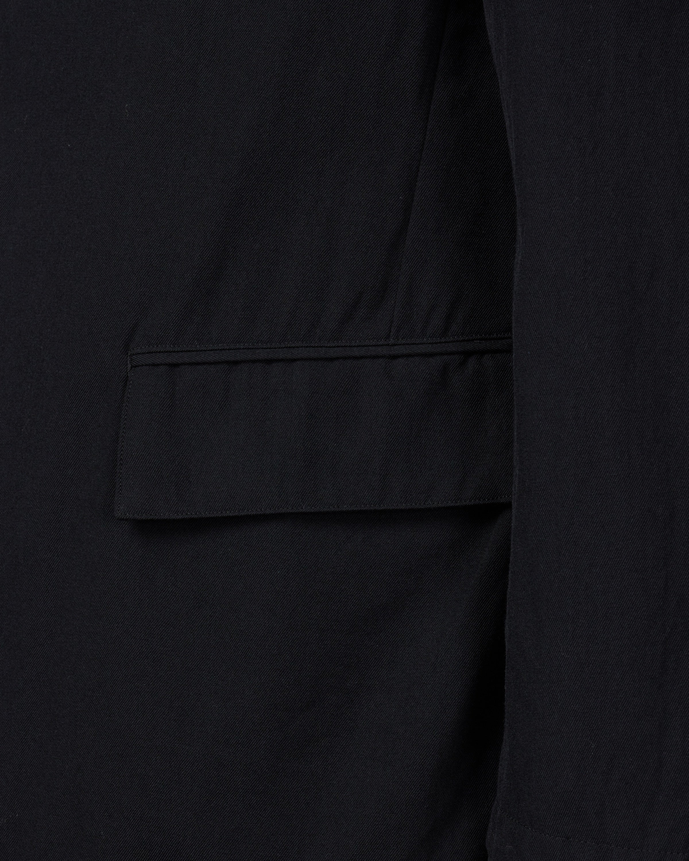 TOHNAI Wool Silk Gabardine 3-Button Jacket, Black
