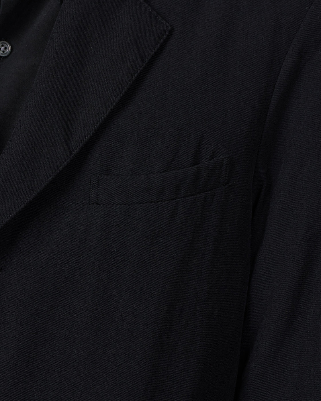 TOHNAI Wool Silk Gabardine 3-Button Jacket, Black