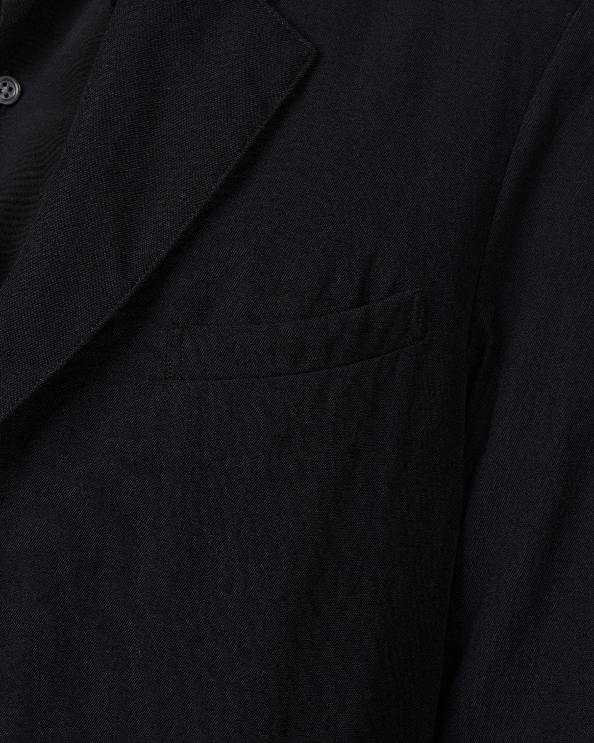 TOHNAI Wool Silk Gabardine 3-Button Jacket, Black