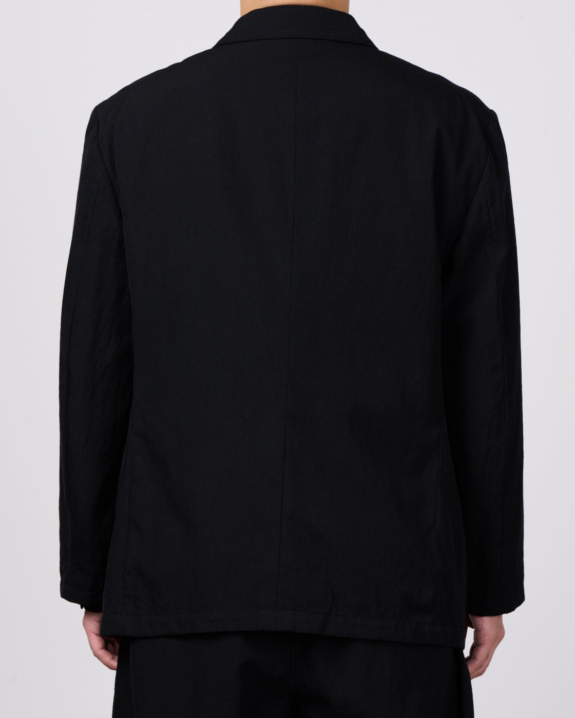 TOHNAI Wool Silk Gabardine 3-Button Jacket, Black