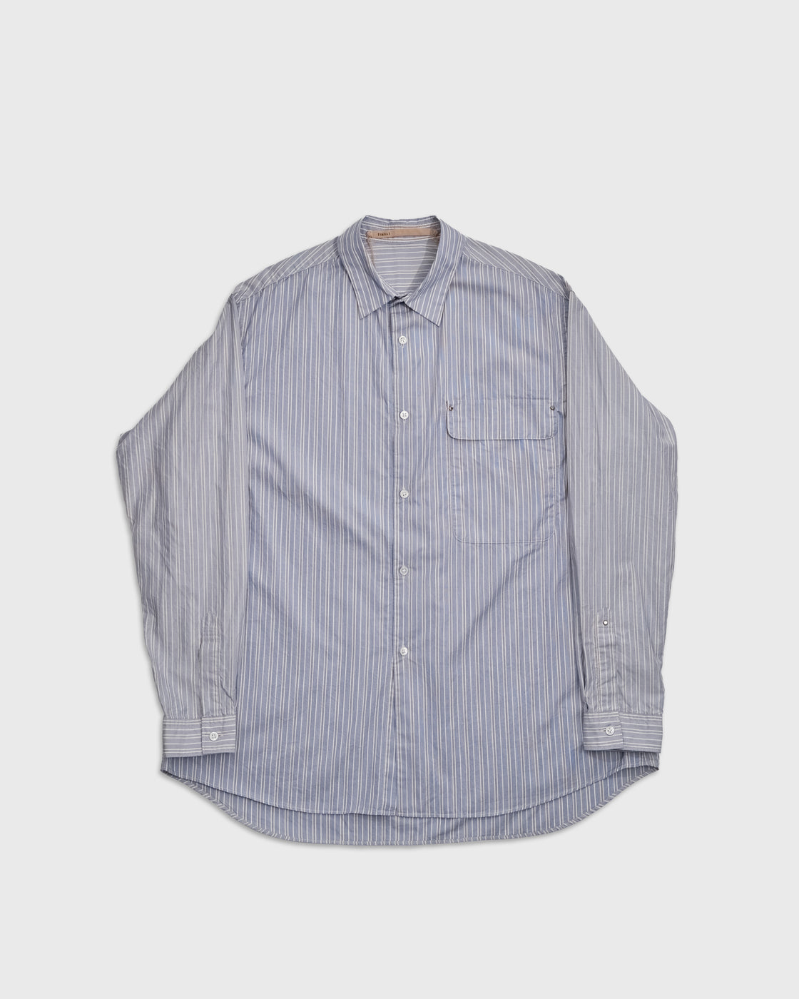 TOHNAI Regular Collar Shirt, Blue Stripe