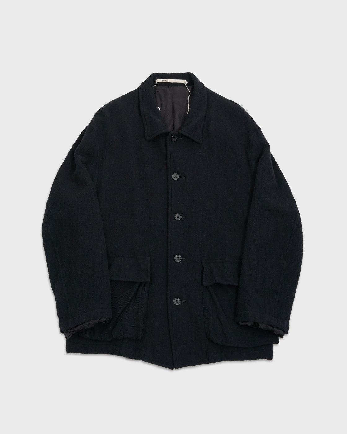 TOHNAI Washed Wool Work Jacket, Black