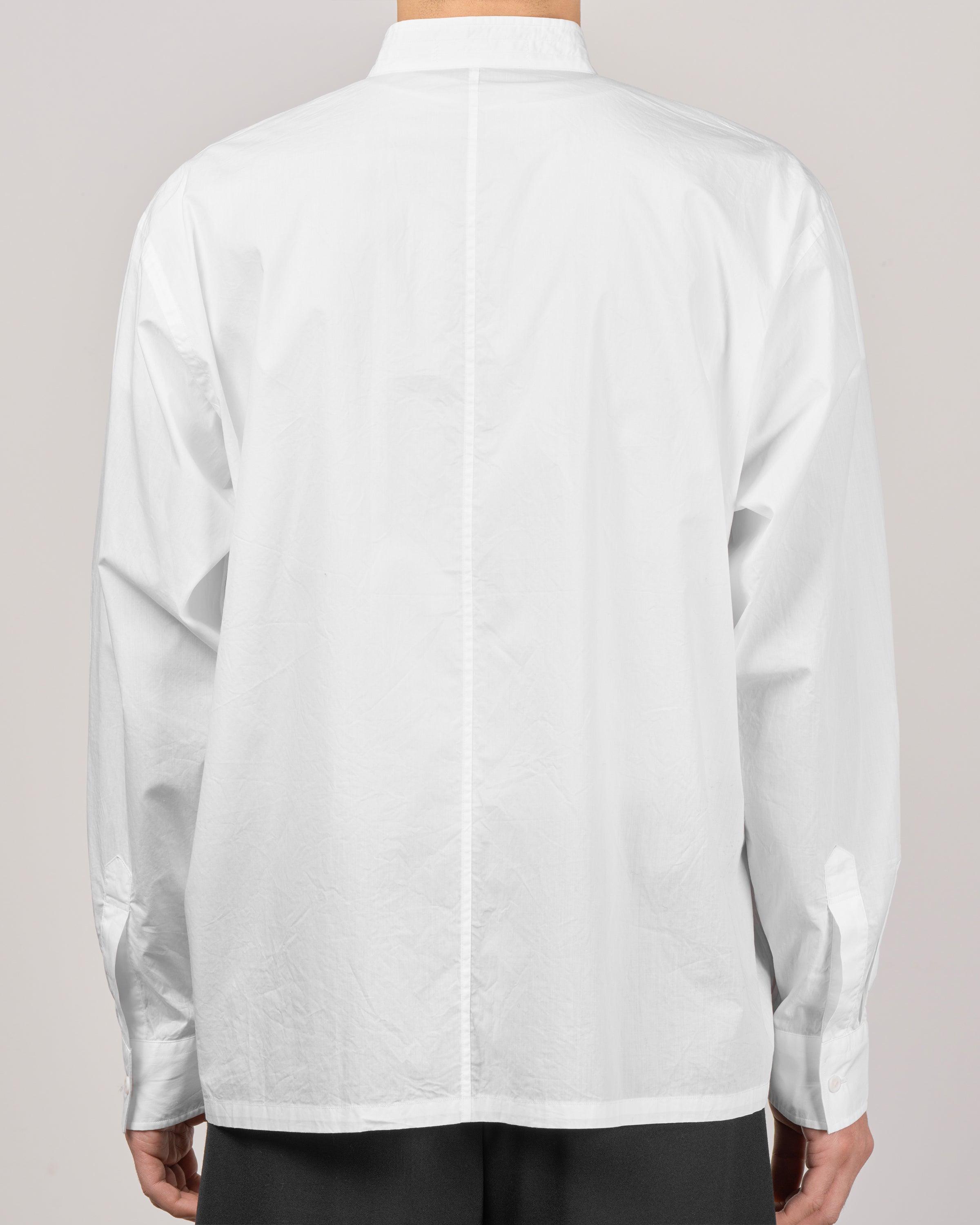 TOHNAI Band Collar Shirt, White