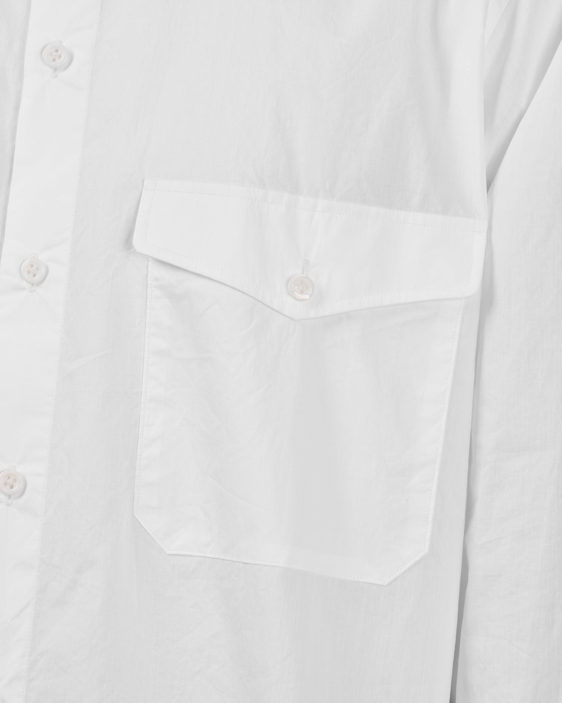 TOHNAI Band Collar Shirt, White