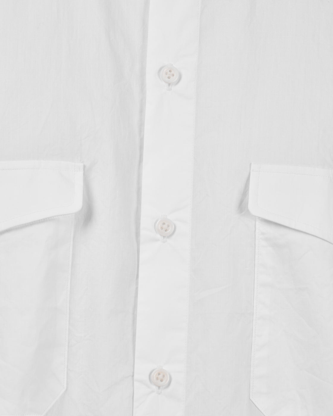 TOHNAI Band Collar Shirt, White