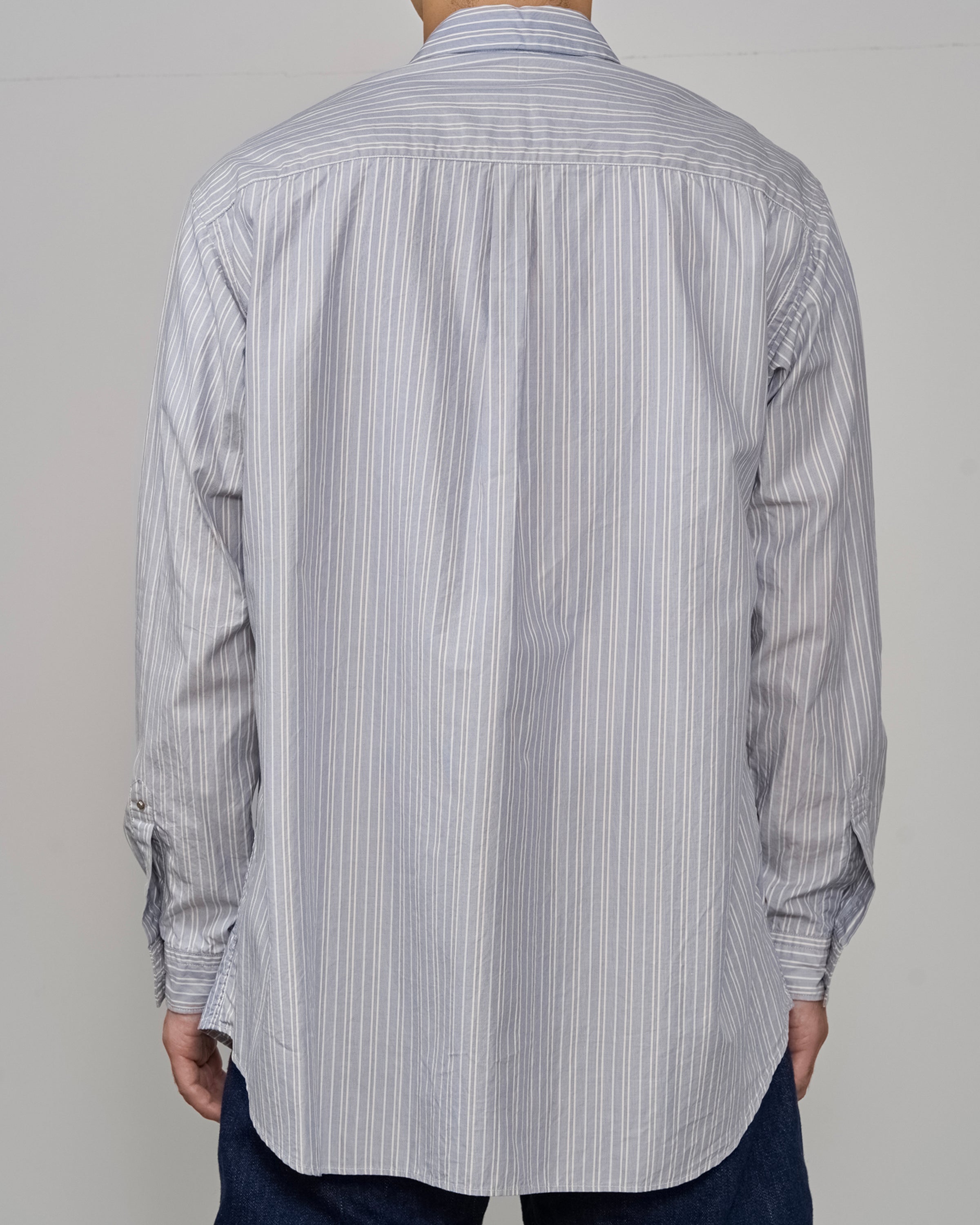 TOHNAI Regular Collar Shirt, Blue Stripe