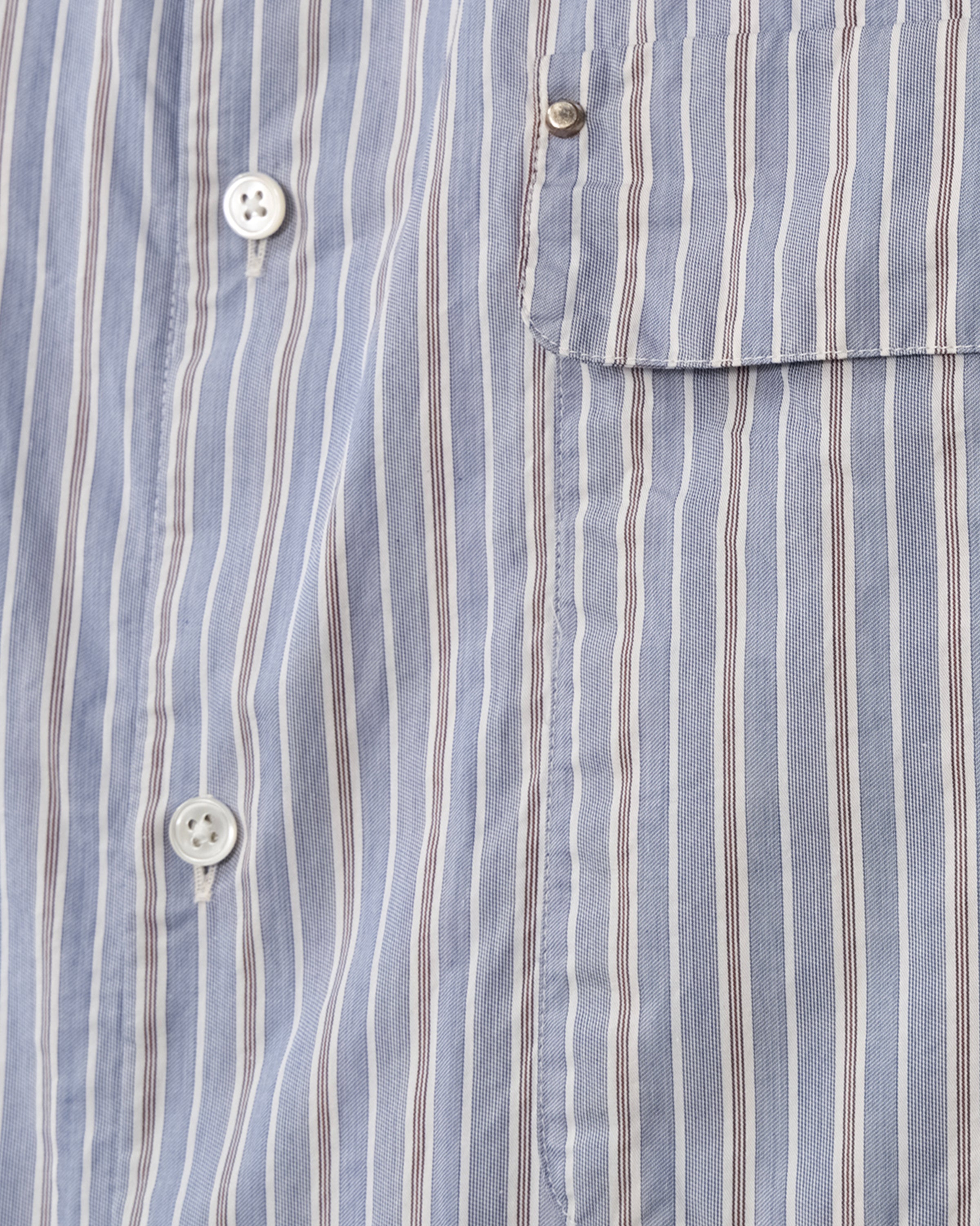 TOHNAI Regular Collar Shirt, Blue Stripe