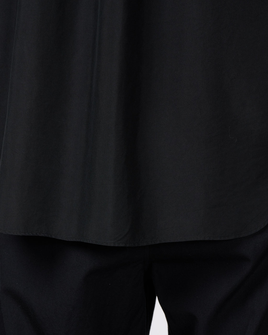 TOHNAI Tough Silk Poplin Regular Collar Shirt, Black