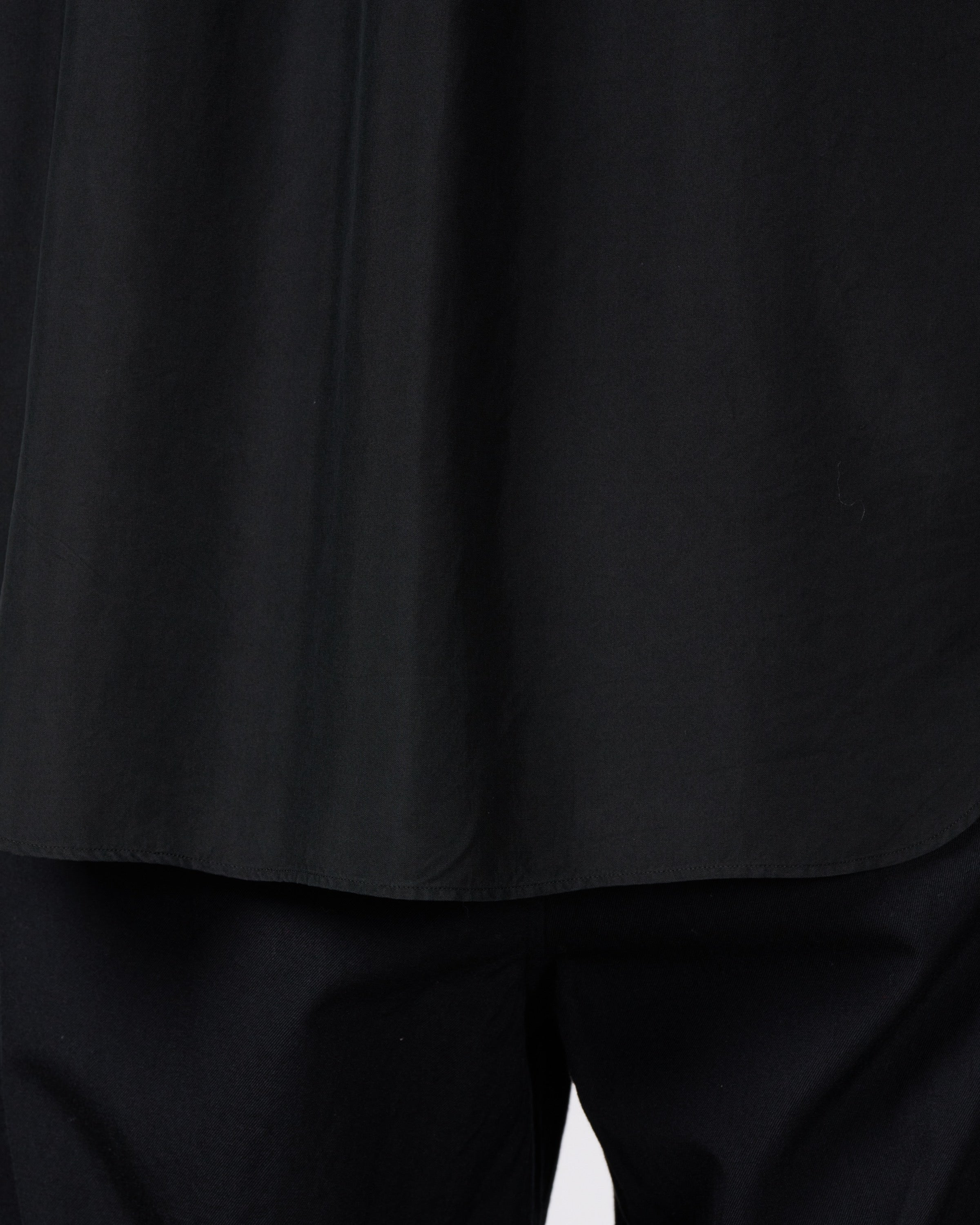 TOHNAI Tough Silk Poplin Regular Collar Shirt, Black