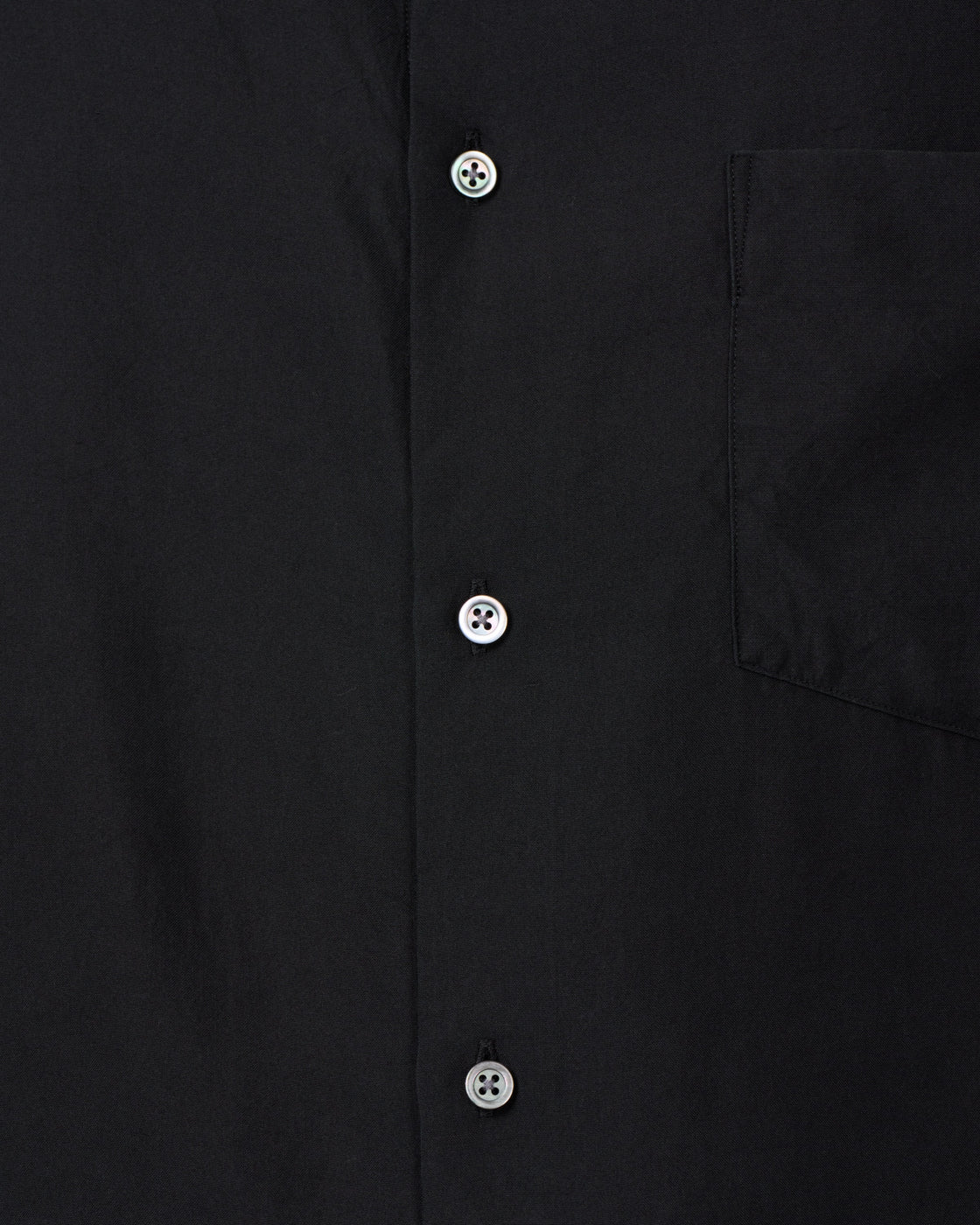 TOHNAI Tough Silk Poplin Regular Collar Shirt, Black