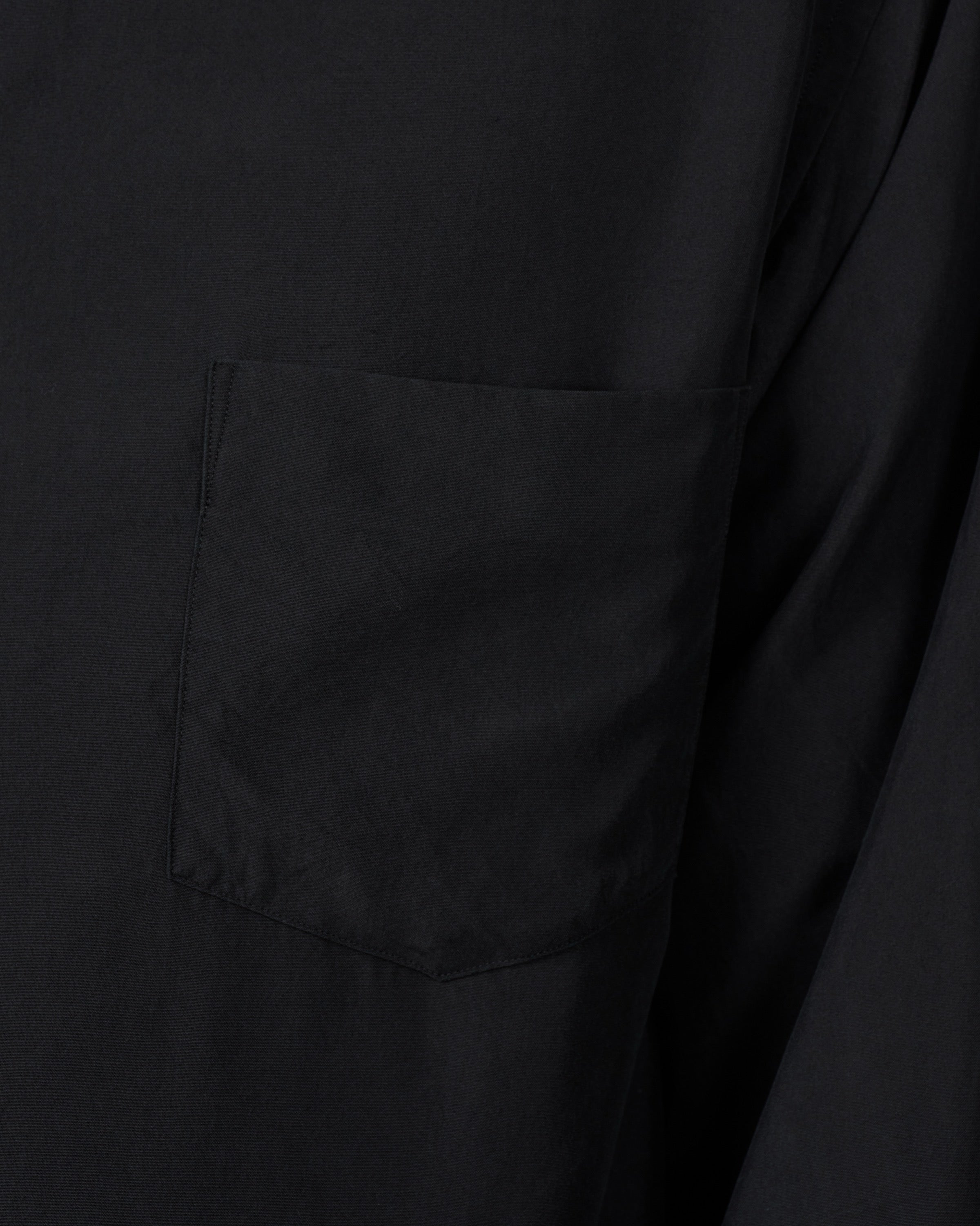 TOHNAI Tough Silk Poplin Regular Collar Shirt, Black