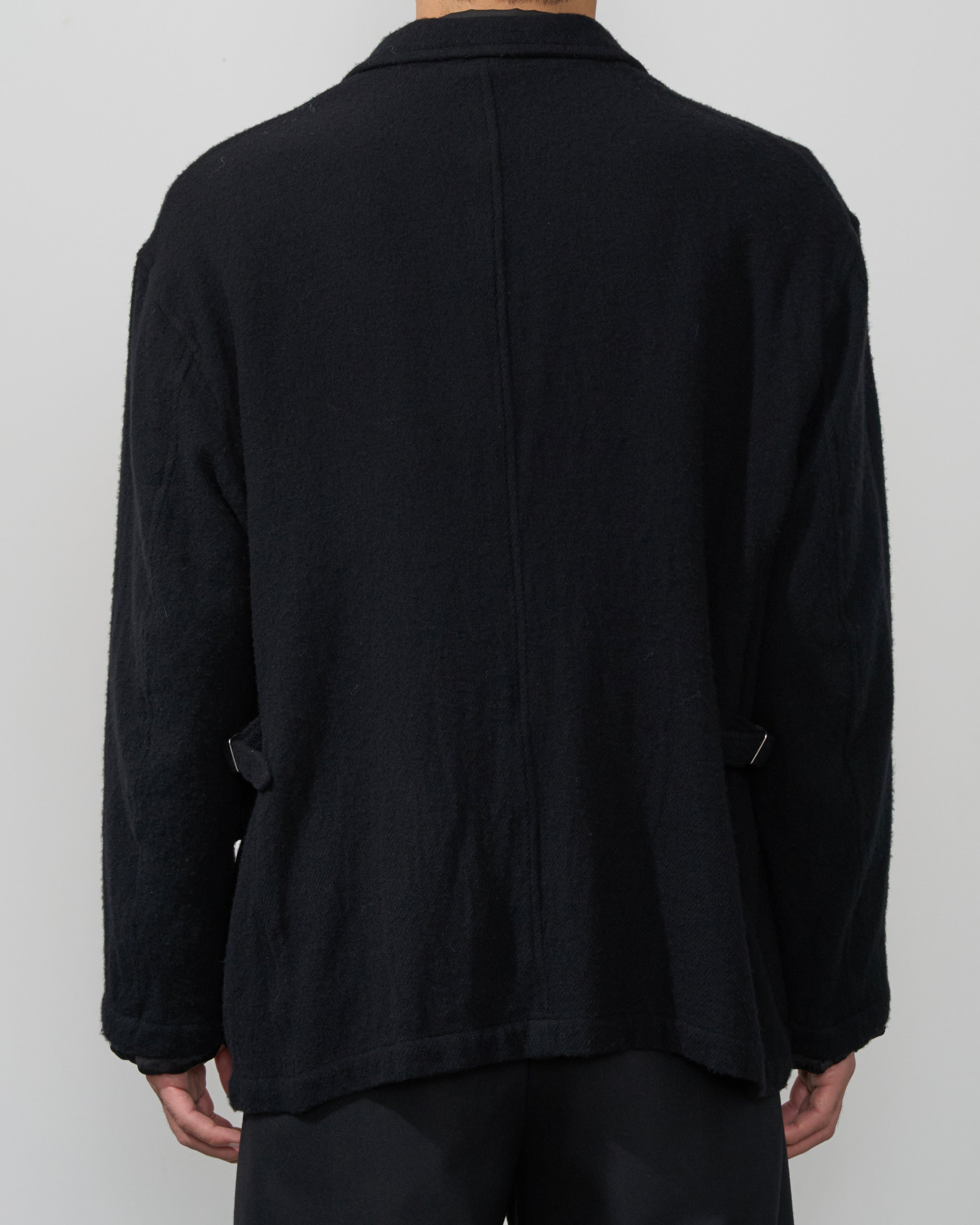 TOHNAI Washed Wool Work Jacket, Black