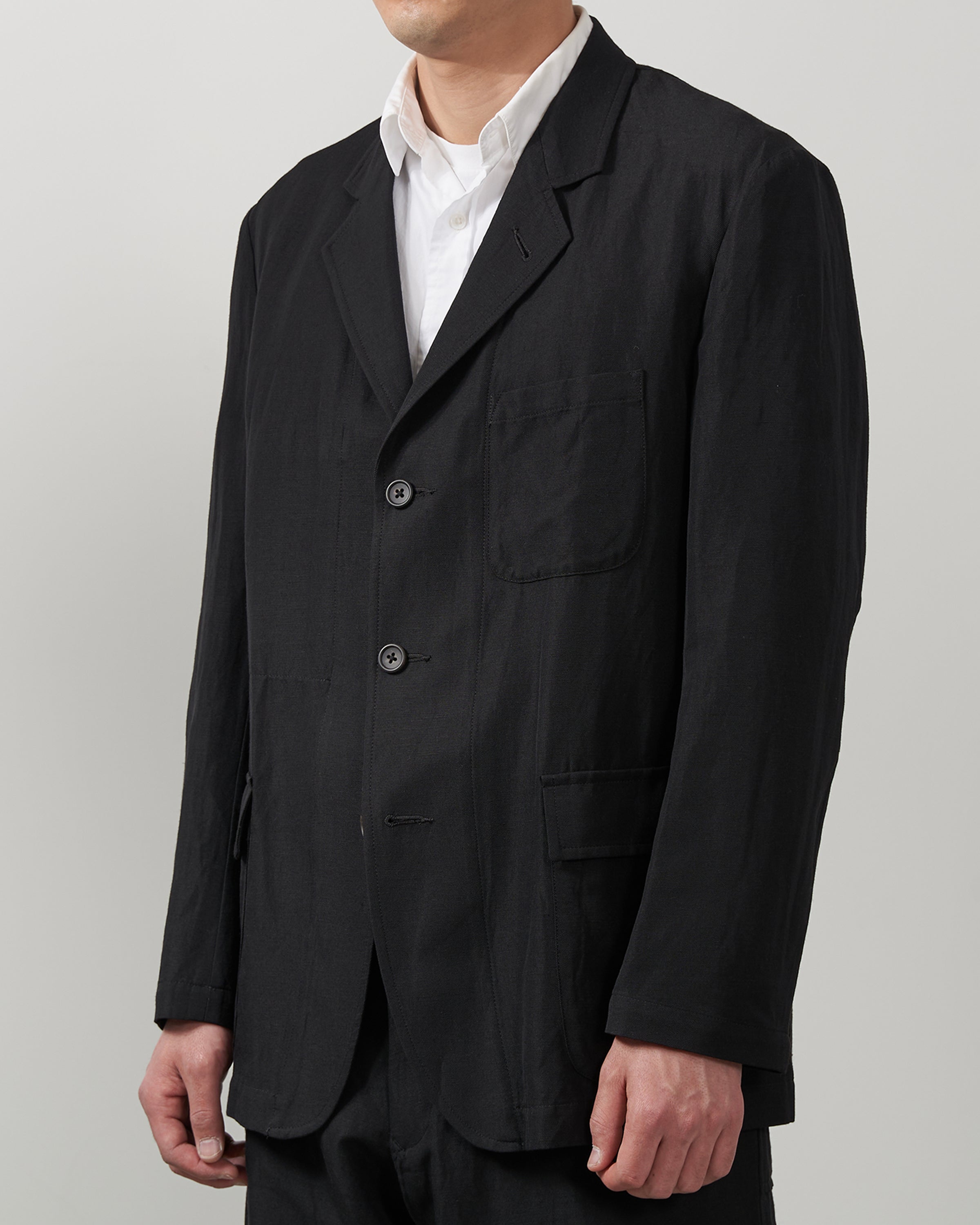 T&S Wool/Linen Jacket, Black