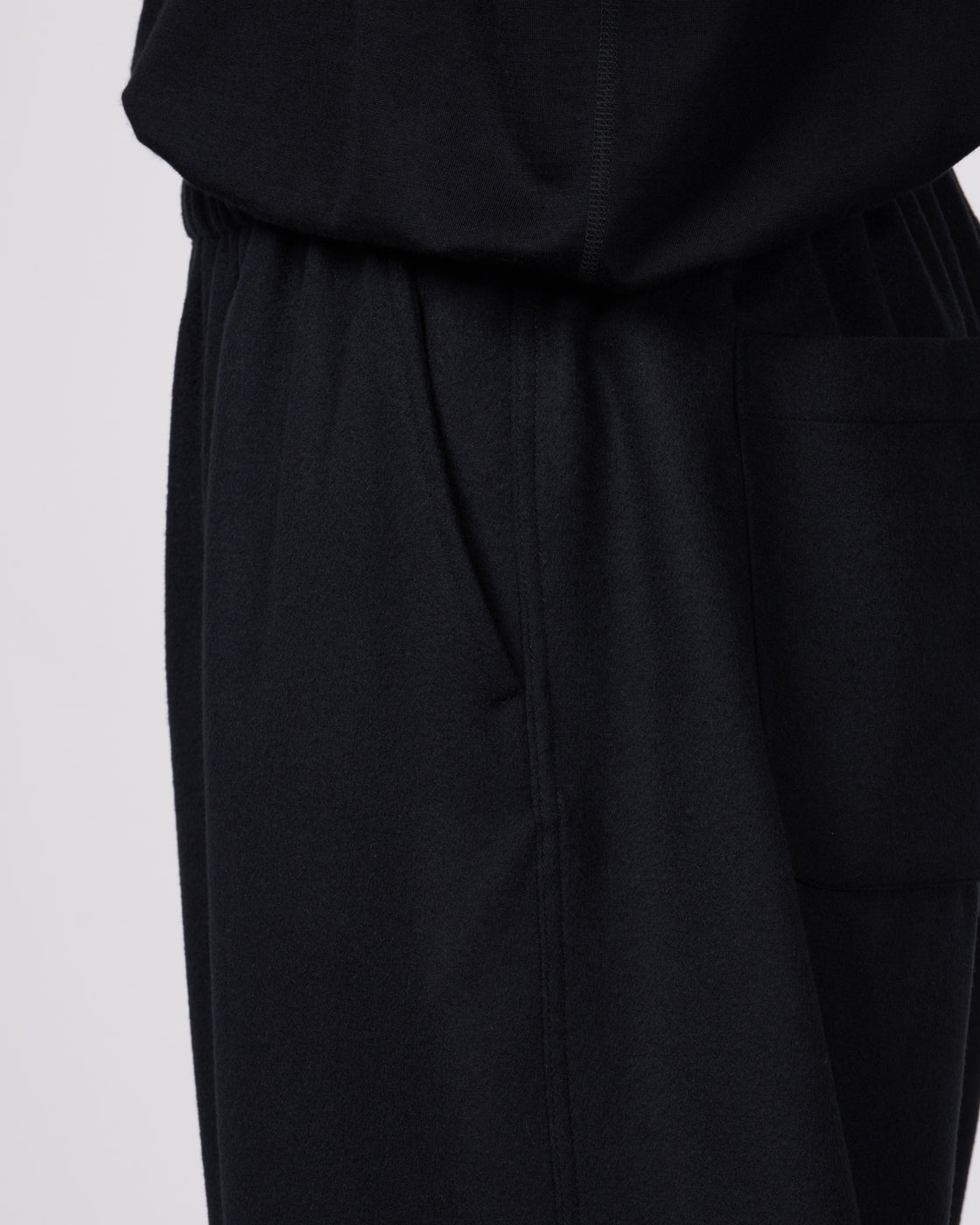 holk Kang Fu Pants(Lamb Short Beaver), Black