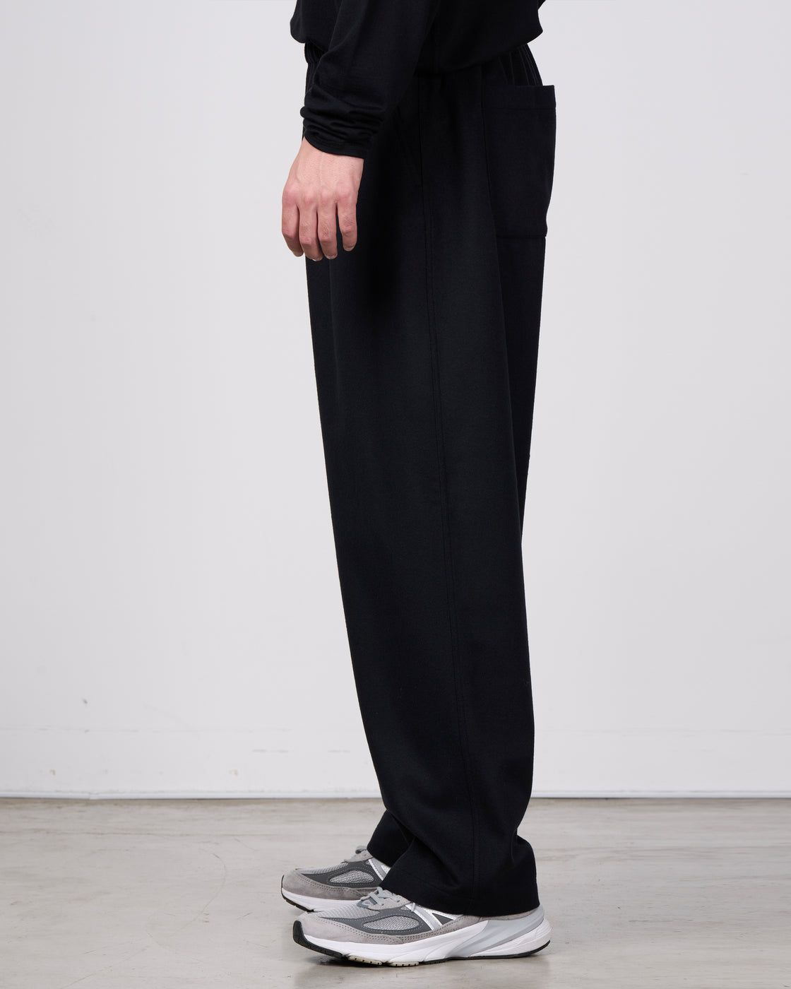 holk Kang Fu Pants(Lamb Short Beaver), Black