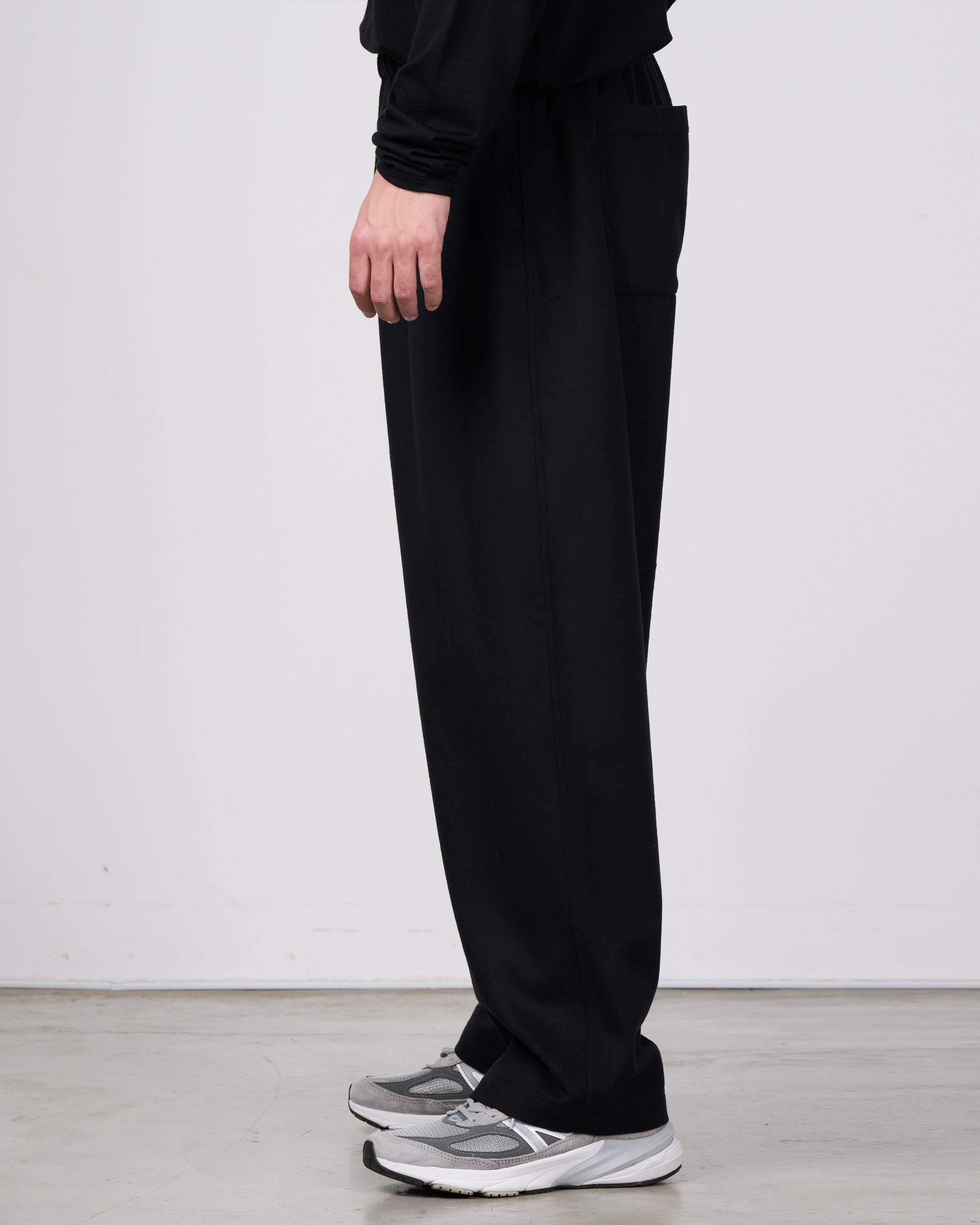holk Kang Fu Pants(Lamb Short Beaver), Black