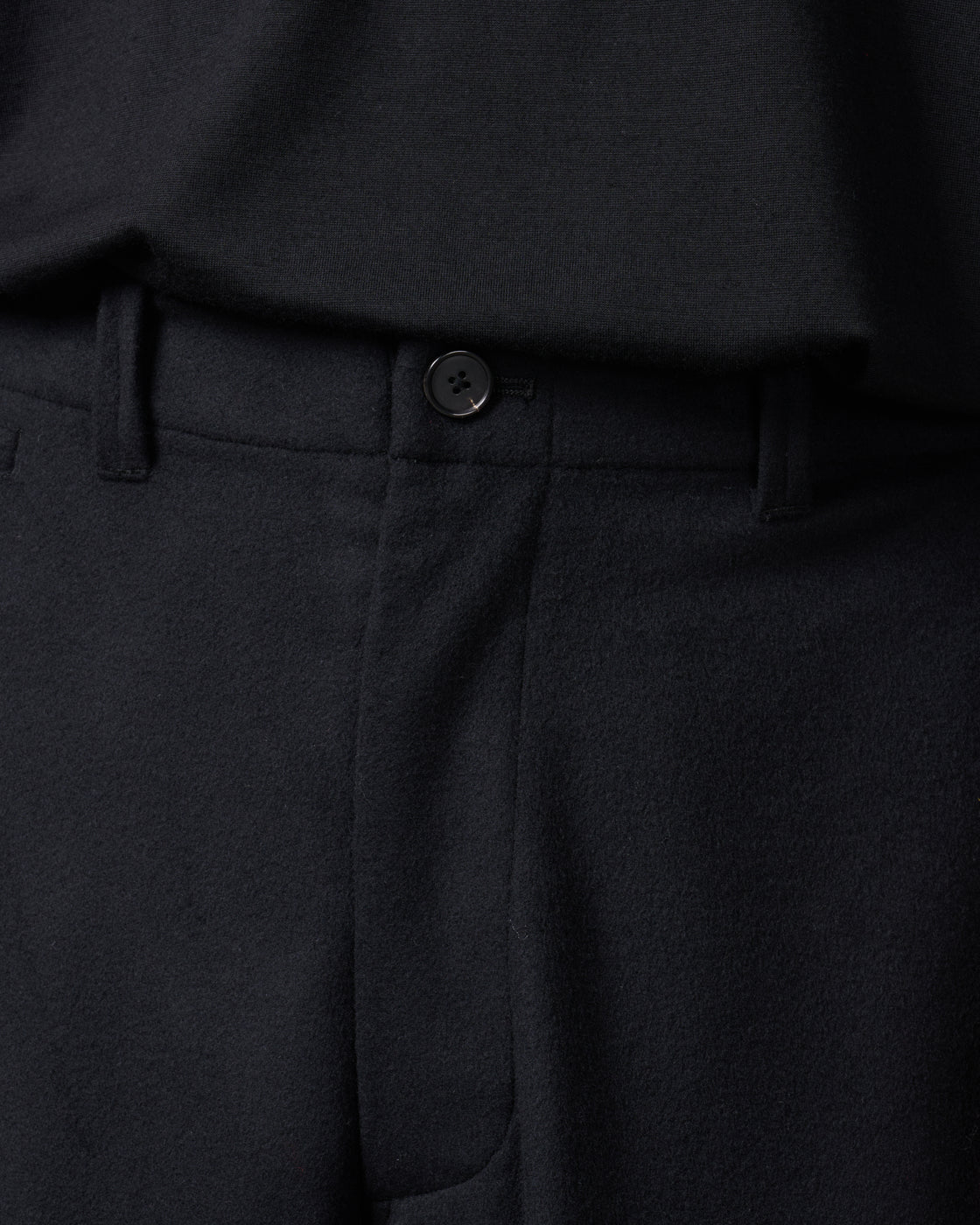 holk Kang M-45 Chino Pants(Lamb Short Beaver), Black