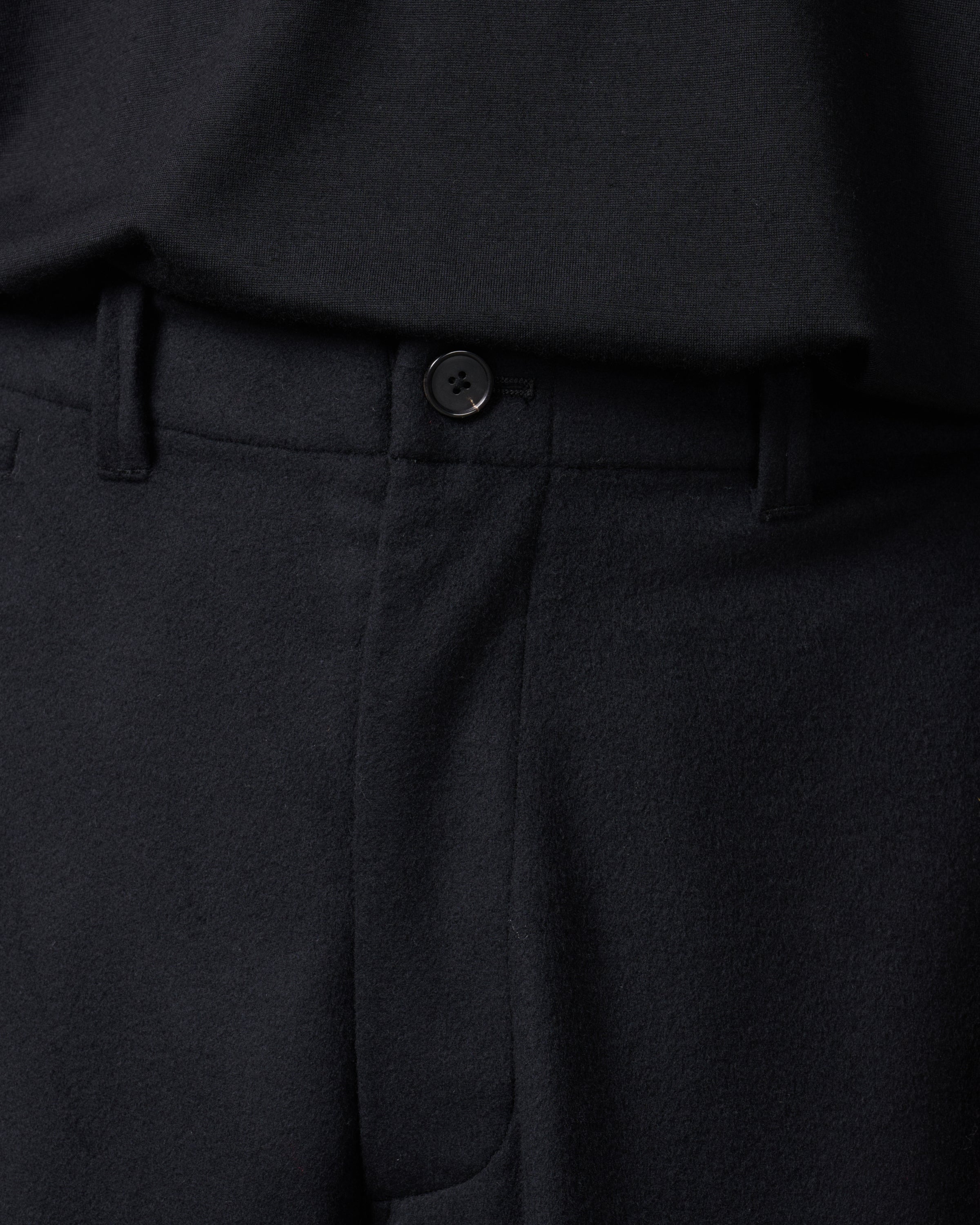 holk Kang M-45 Chino Pants(Lamb Short Beaver), Black