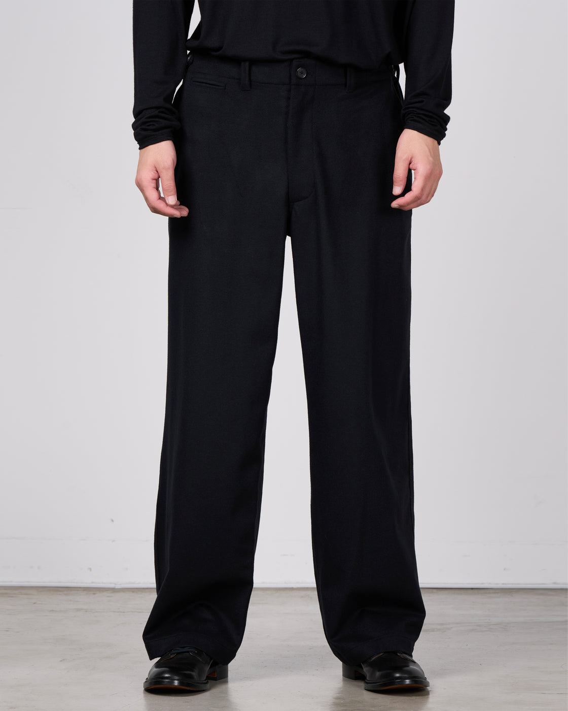 holk Kang M-45 Chino Pants(Lamb Short Beaver), Black