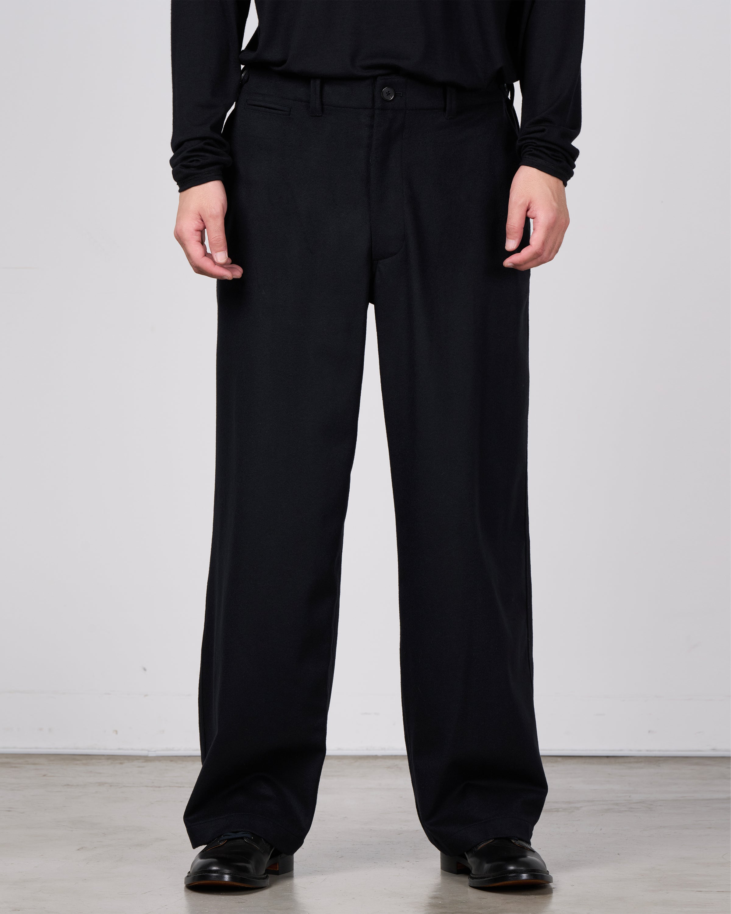 holk Kang M-45 Chino Pants(Lamb Short Beaver), Black