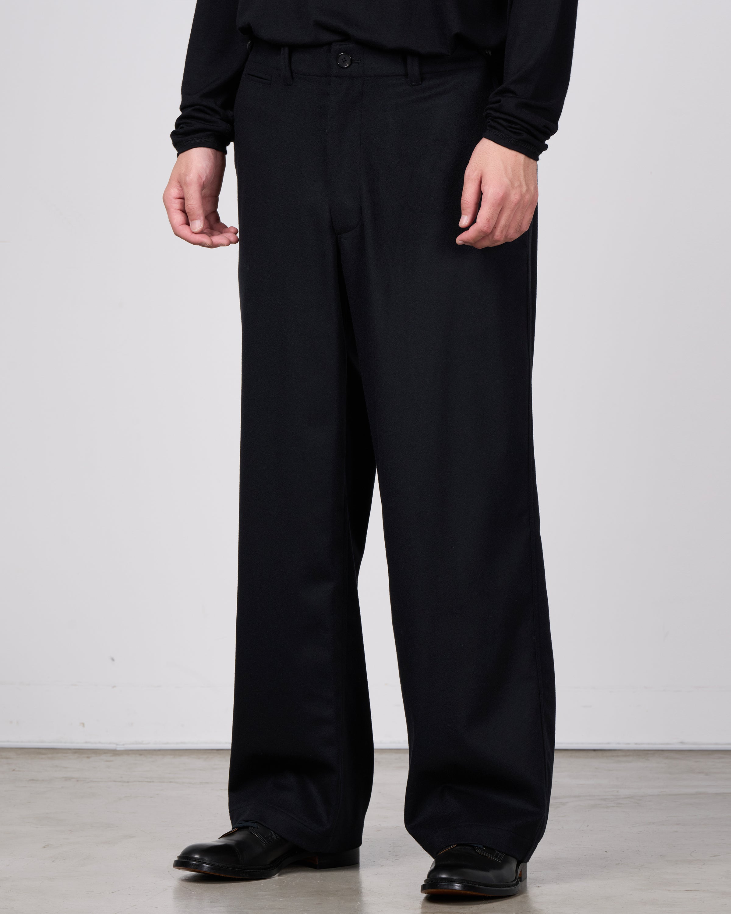 holk Kang M-45 Chino Pants(Lamb Short Beaver), Black